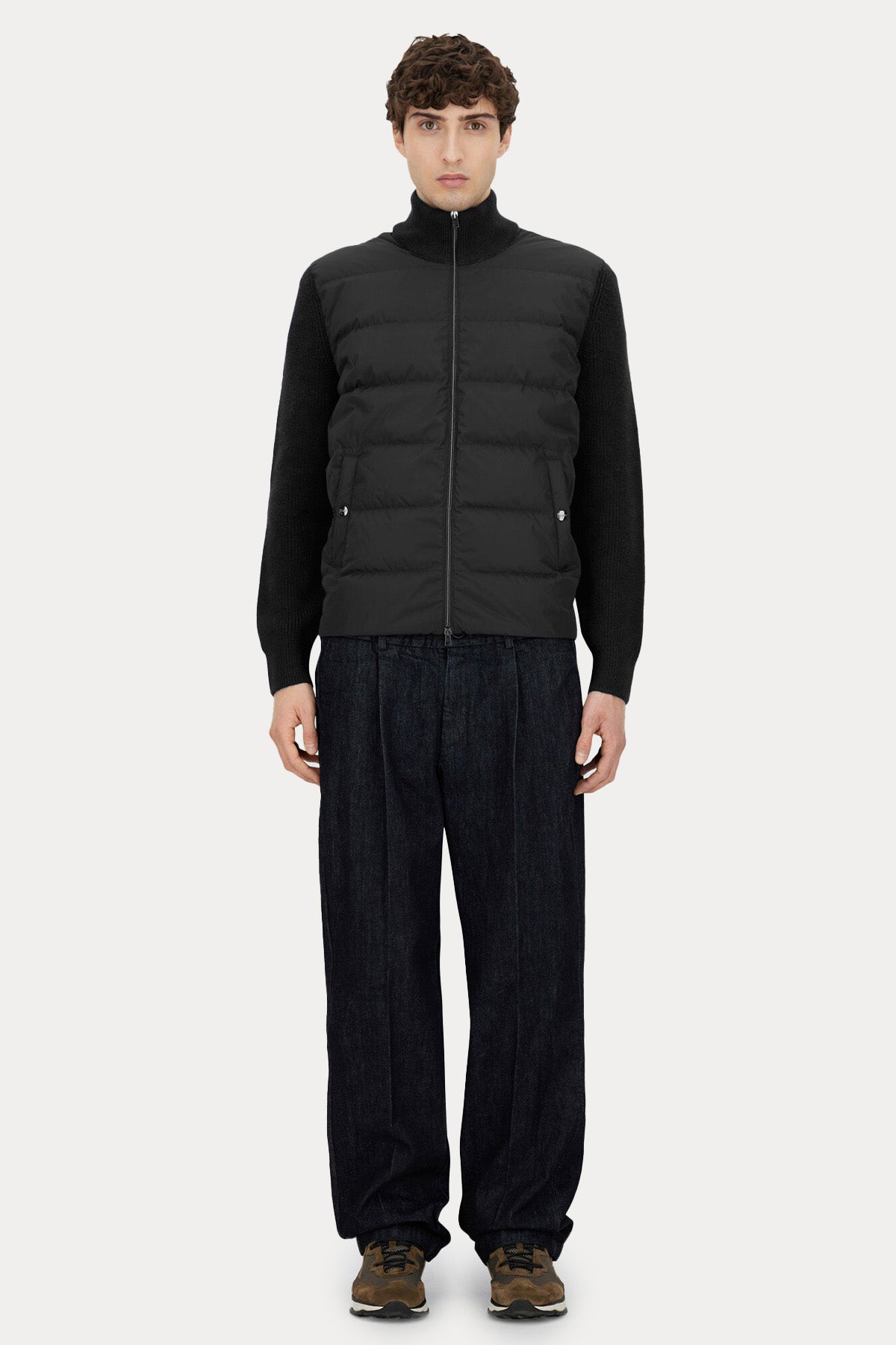 Herno Regular Fit Dik Yaka Puffer Yün Ceket