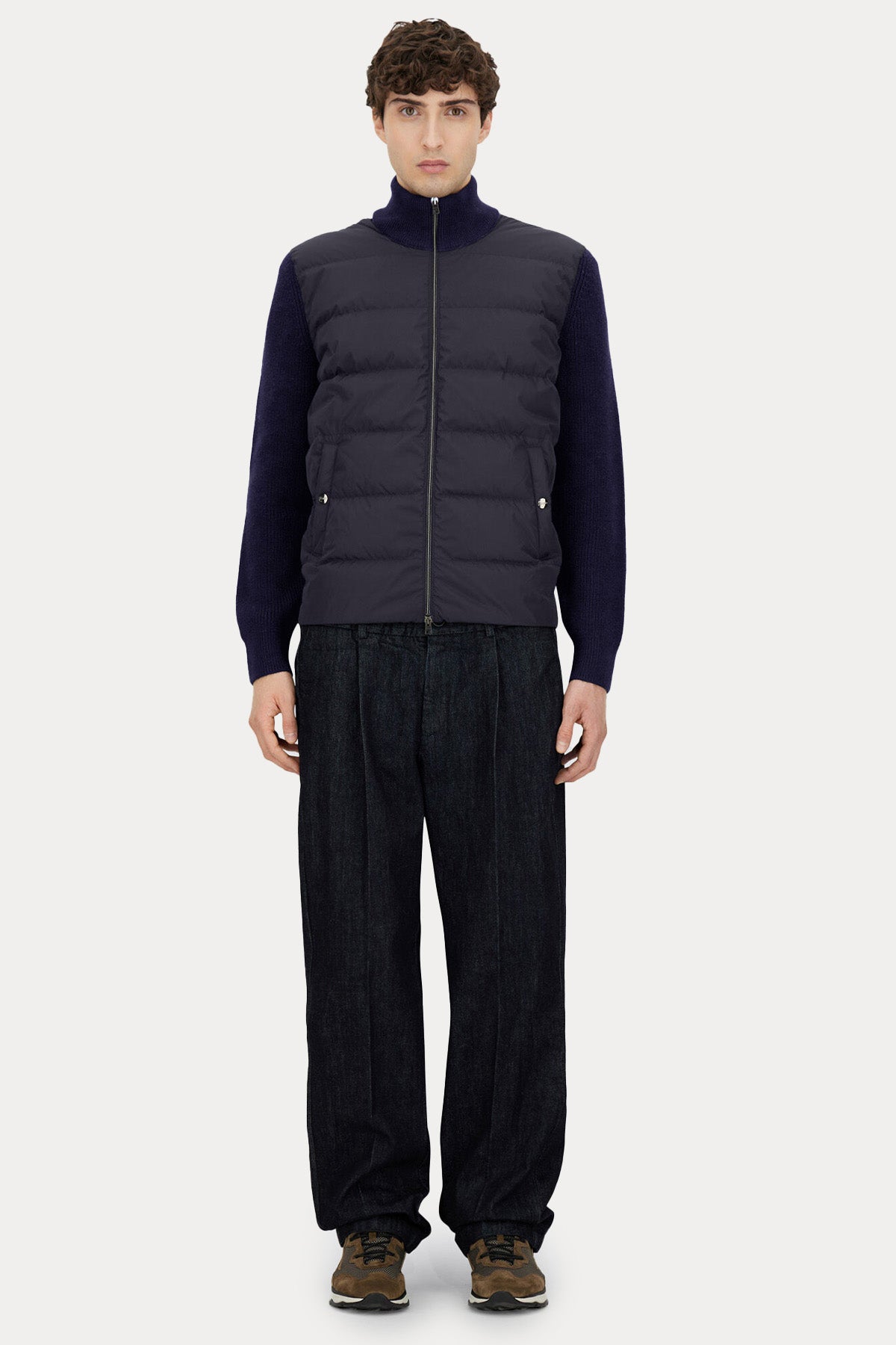 Herno Regular Fit Dik Yaka Puffer Yün Ceket