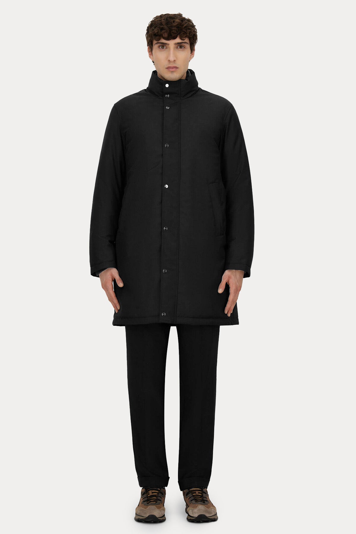 Herno Dik Yaka Demonte İç Parçalı Puffer Kaban