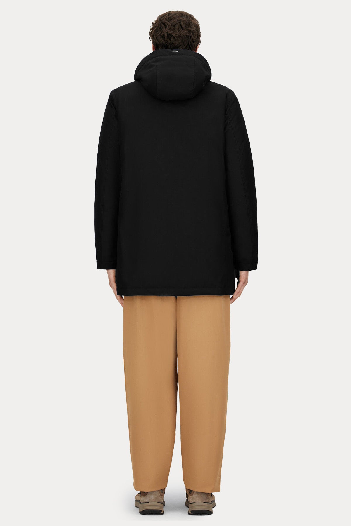 Herno Dik Yaka Kapüşonlu Puffer Kaban