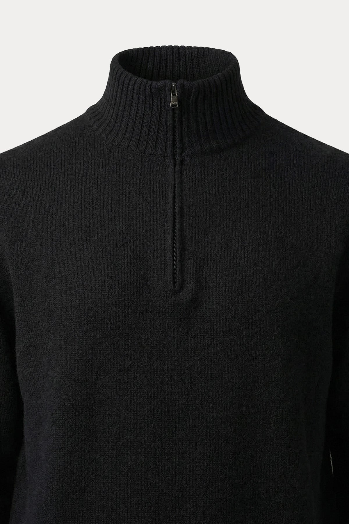 Fradi Yarım Fermuarlı Dik Yaka Örgü Yün Triko