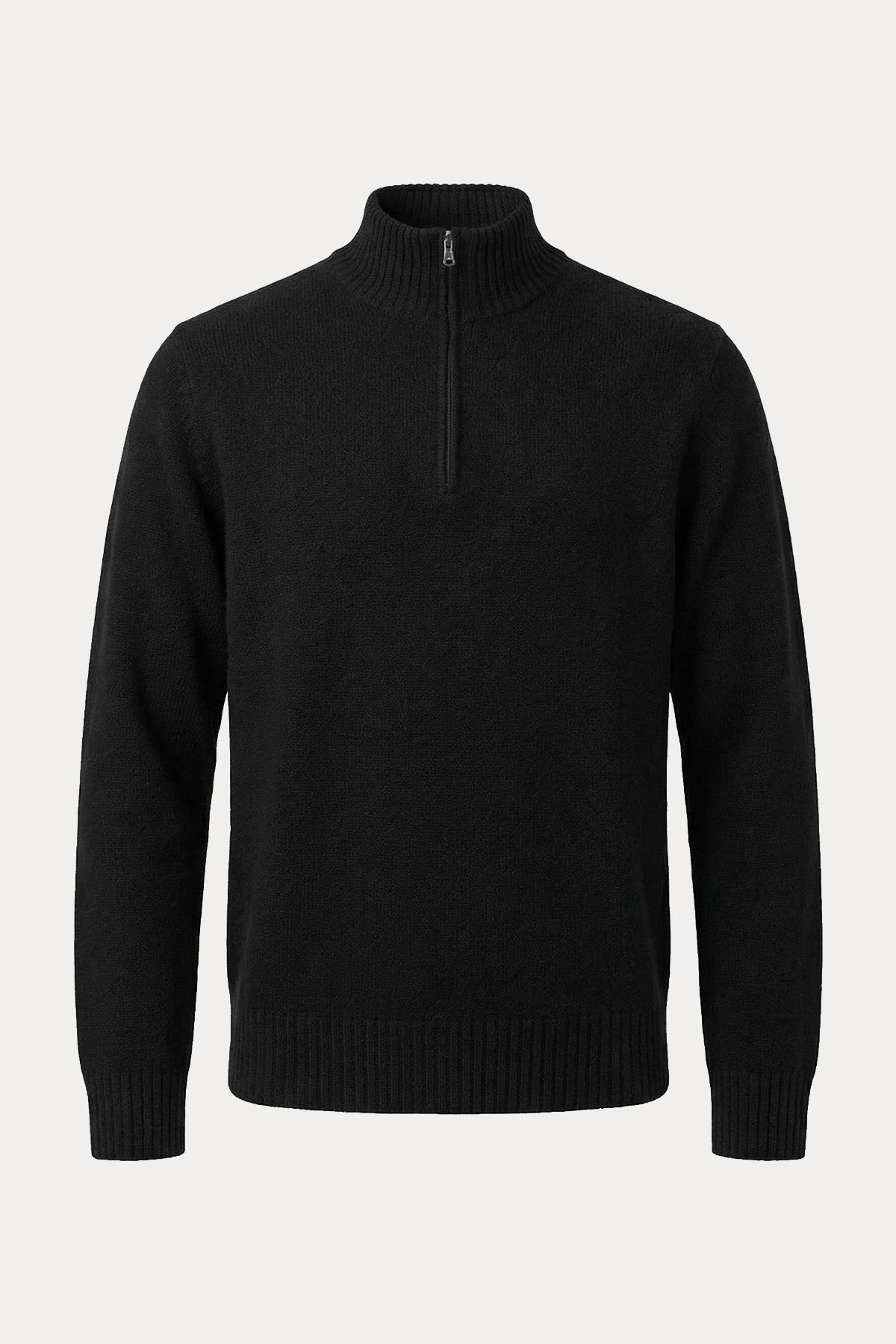 Fradi Yarım Fermuarlı Dik Yaka Örgü Yün Triko