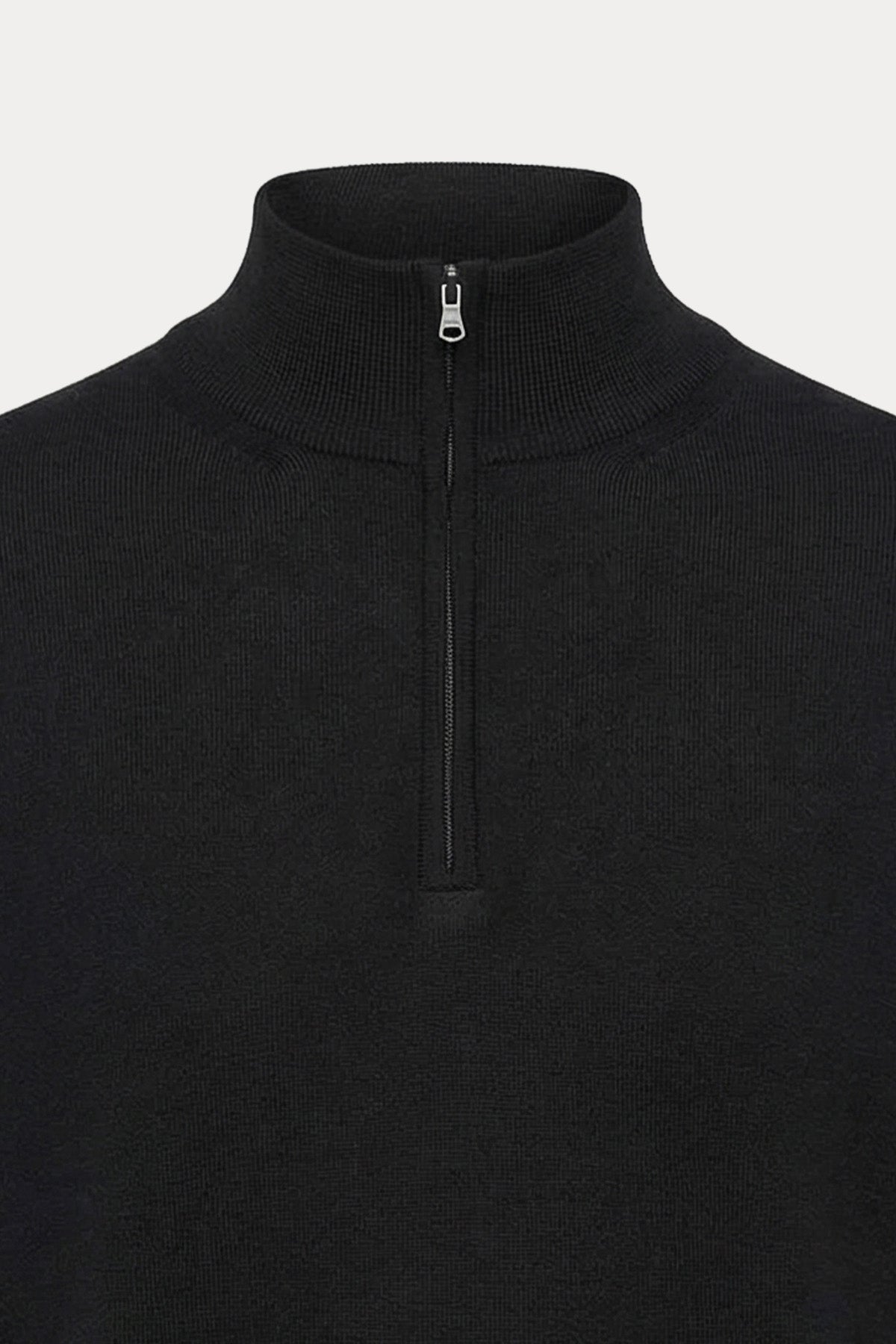 Fradi Slim Fit Fermuarlı Dik Yaka İnce Örgü Yün Triko