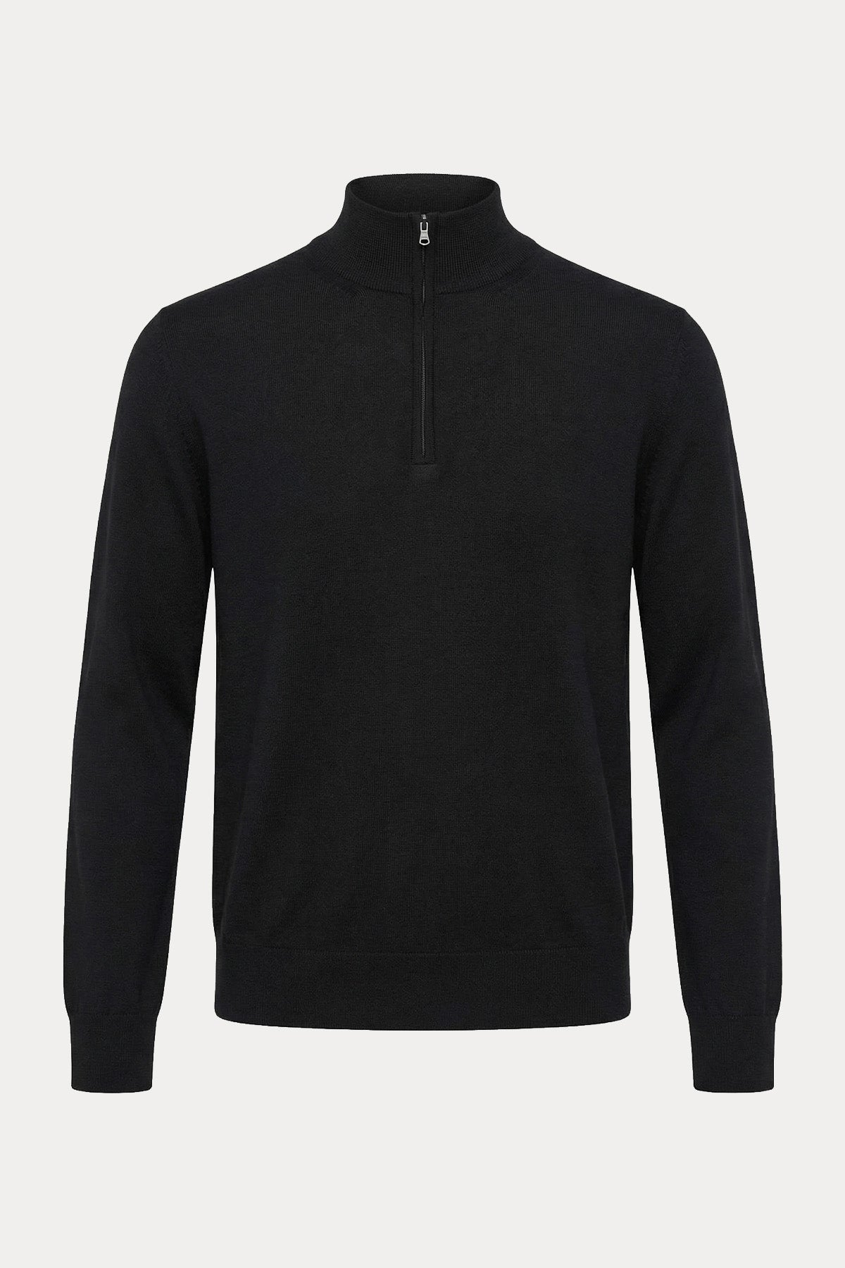 Fradi Slim Fit Fermuarlı Dik Yaka İnce Örgü Yün Triko