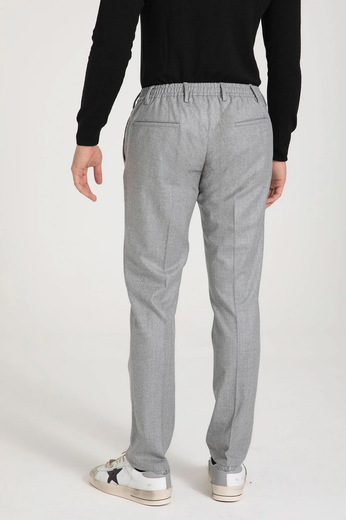 Fradi Beli Lastikli Tek Pile Yandan Cepli Yün Pantolon