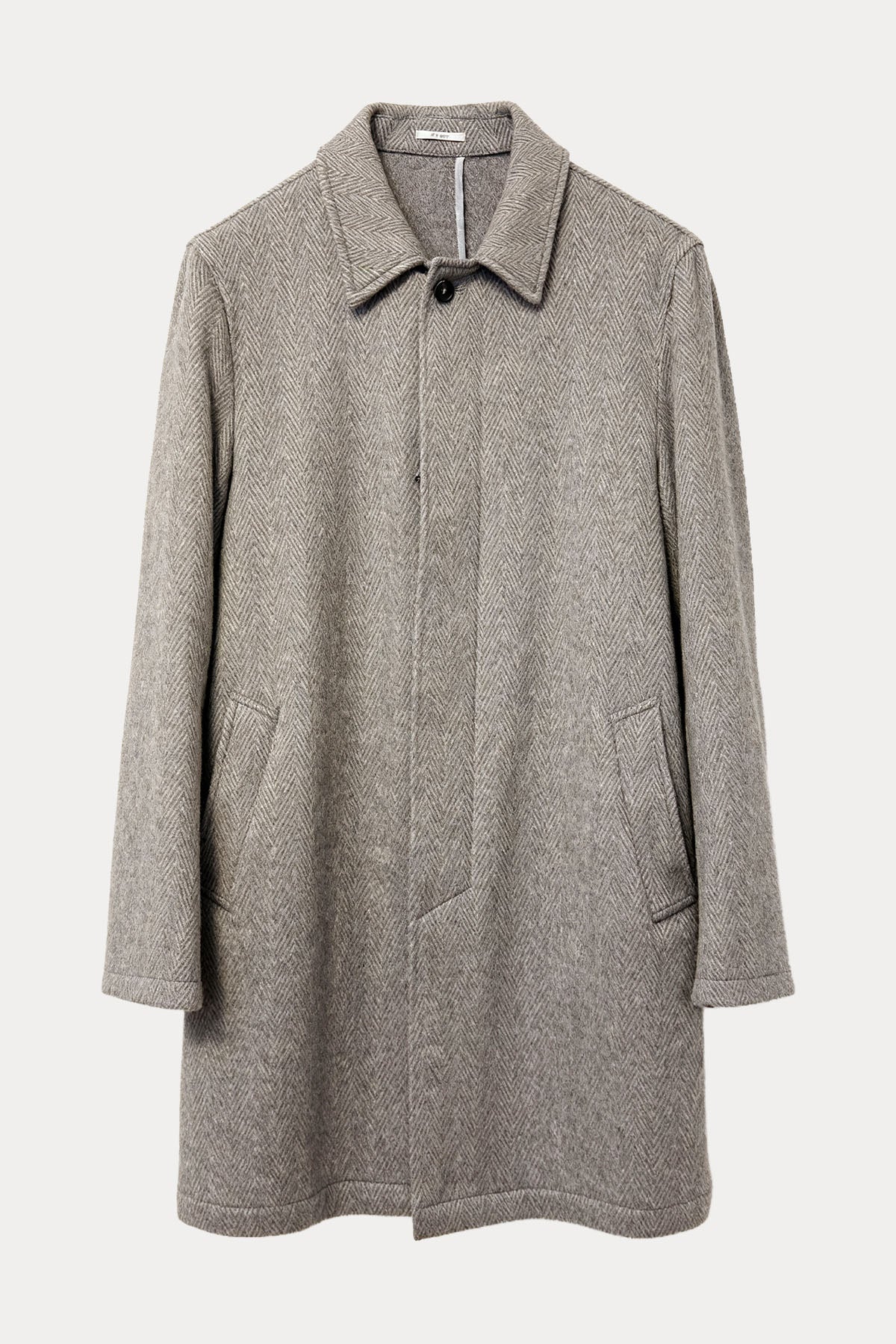 Fradi Alden Balıksırtı Desenli Kaşmir Kaban