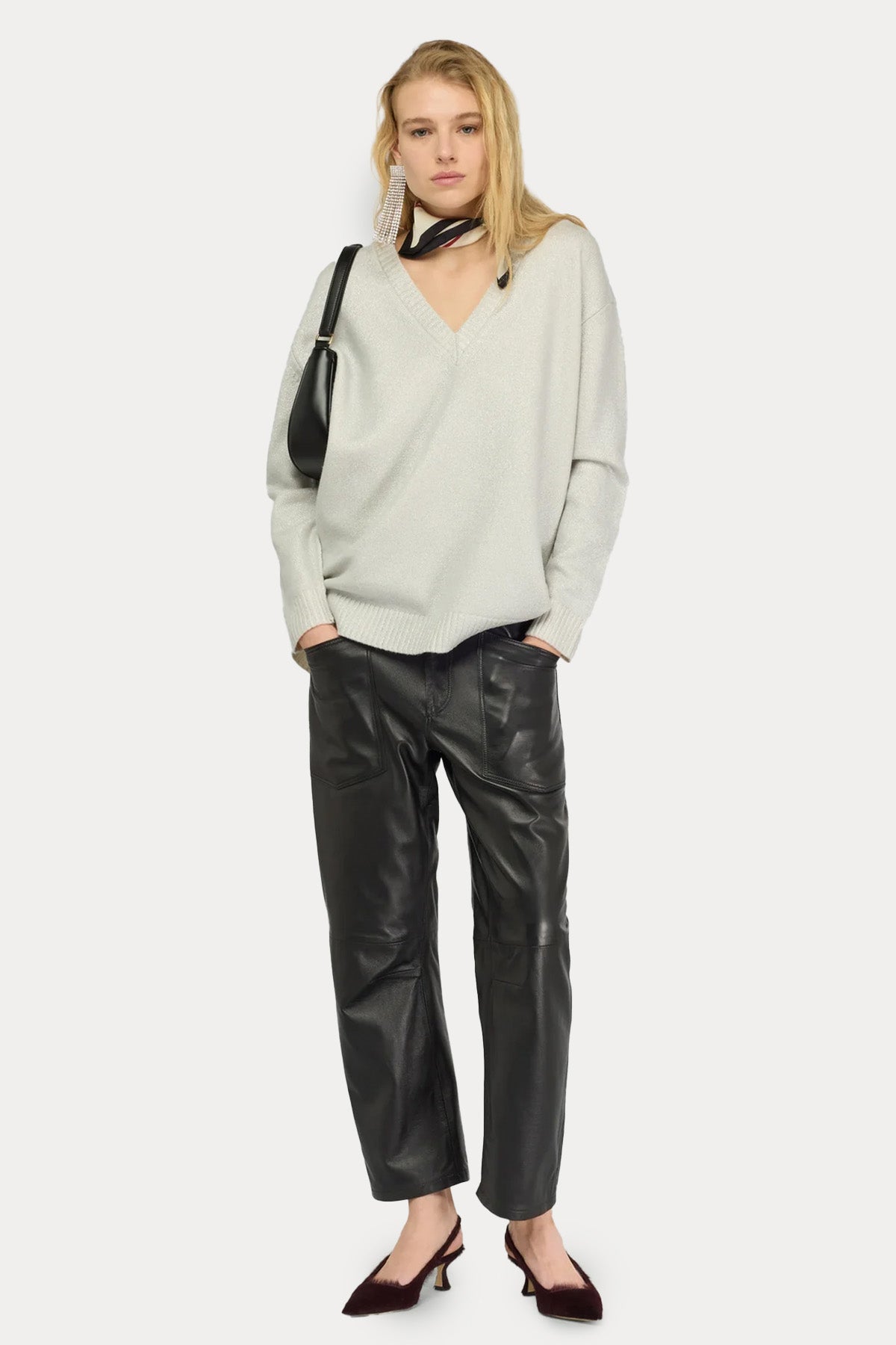 Semicouture Relaxed Fit V Yaka Örgü Yün Triko