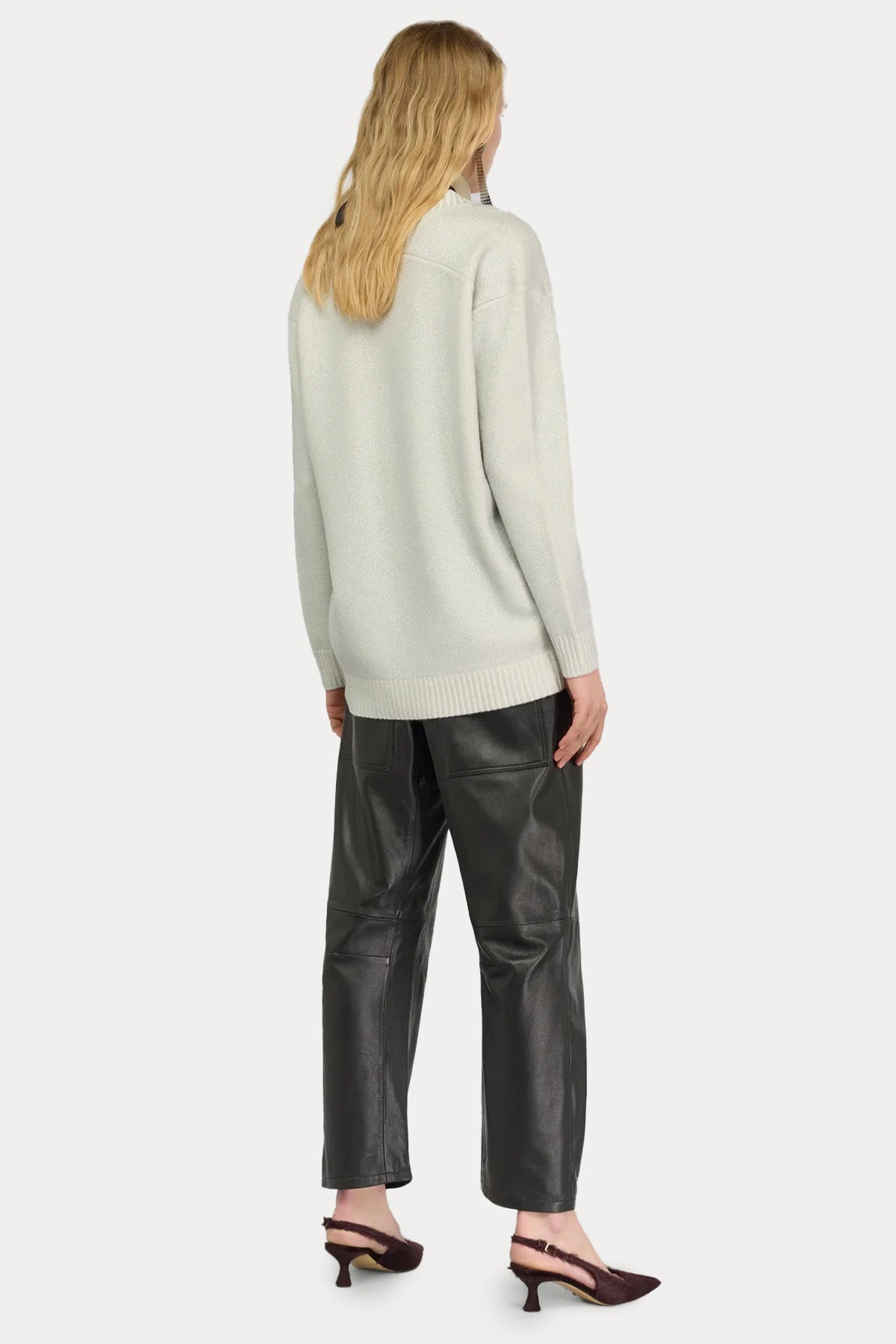 Semicouture Relaxed Fit V Yaka Örgü Yün Triko