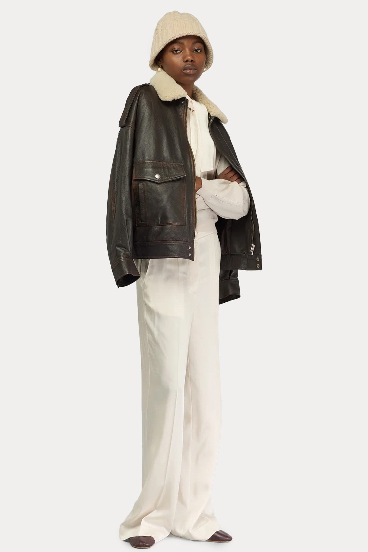 Semicouture Regular Fit Fularlı İnce Örgü Yün Triko