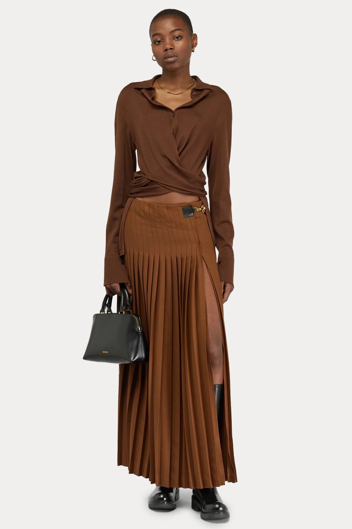 Semicouture Belden Bağlamalı Yün Triko Gömlek