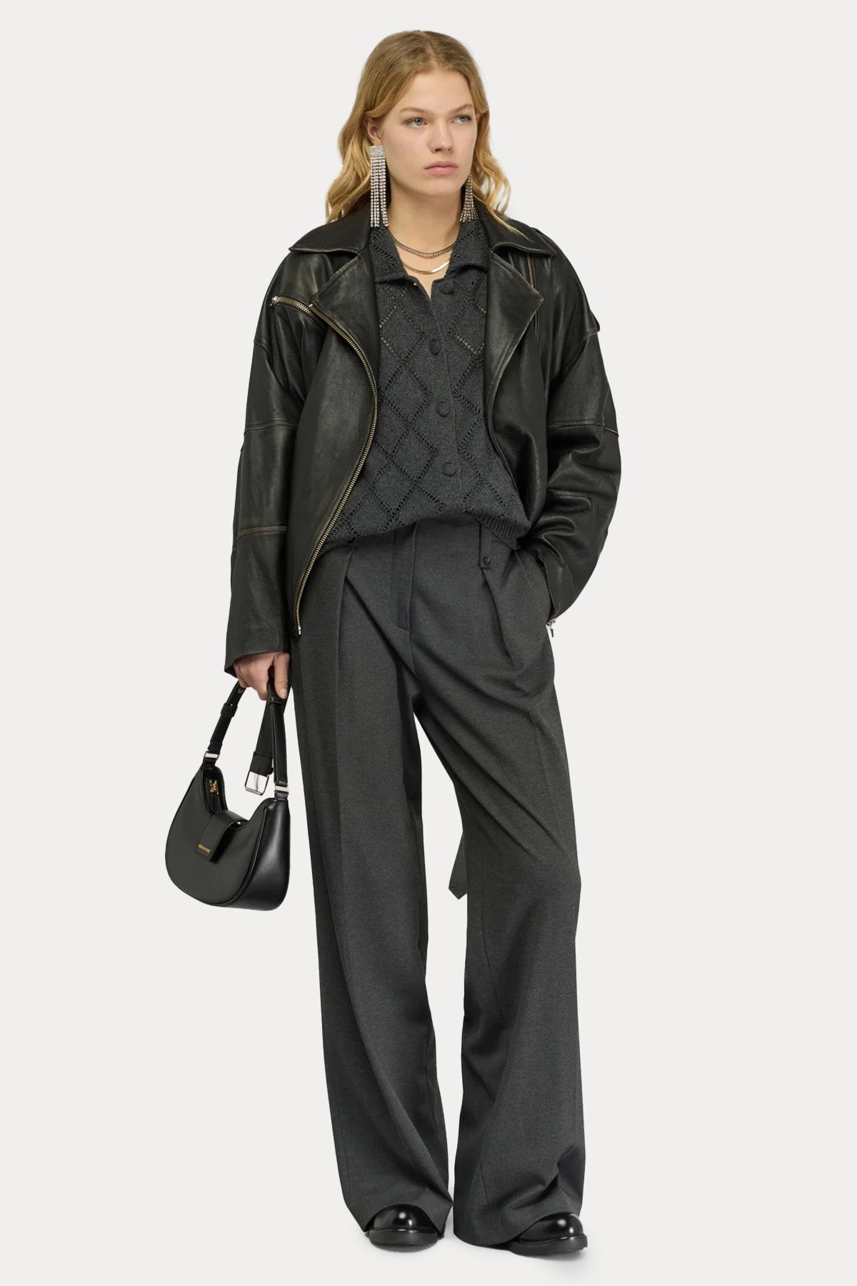 Semicouture Comfort Fit Jakarlı Örgü Kaşmir Triko Ceket-Ceket-Libas