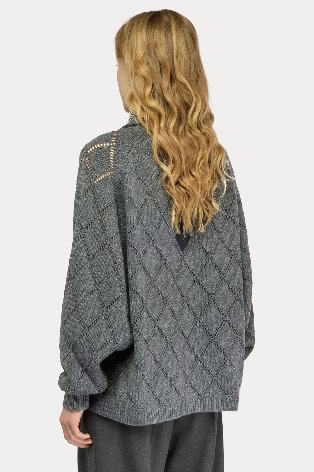 Semicouture Comfort Fit Jakarlı Örgü Kaşmir Triko Ceket-Ceket-Libas