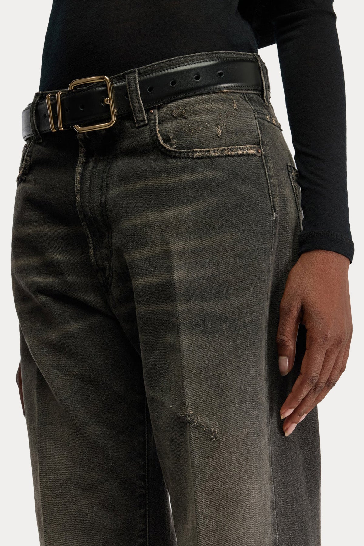 Semicouture Straight Fit Yüksek Bel Yıkamalı Jeans