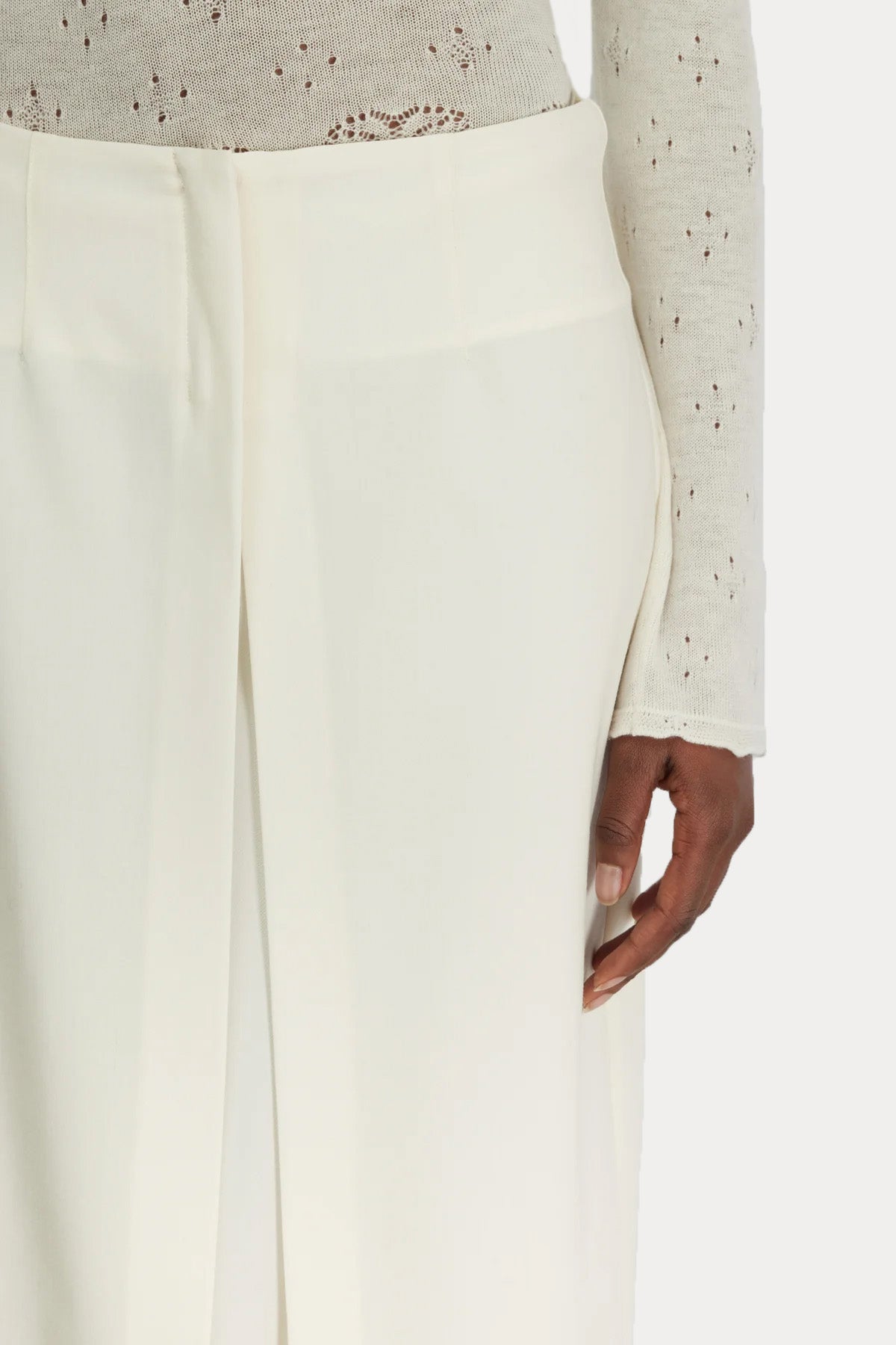 Semicouture Çift Parçalı Yün Midi Etek