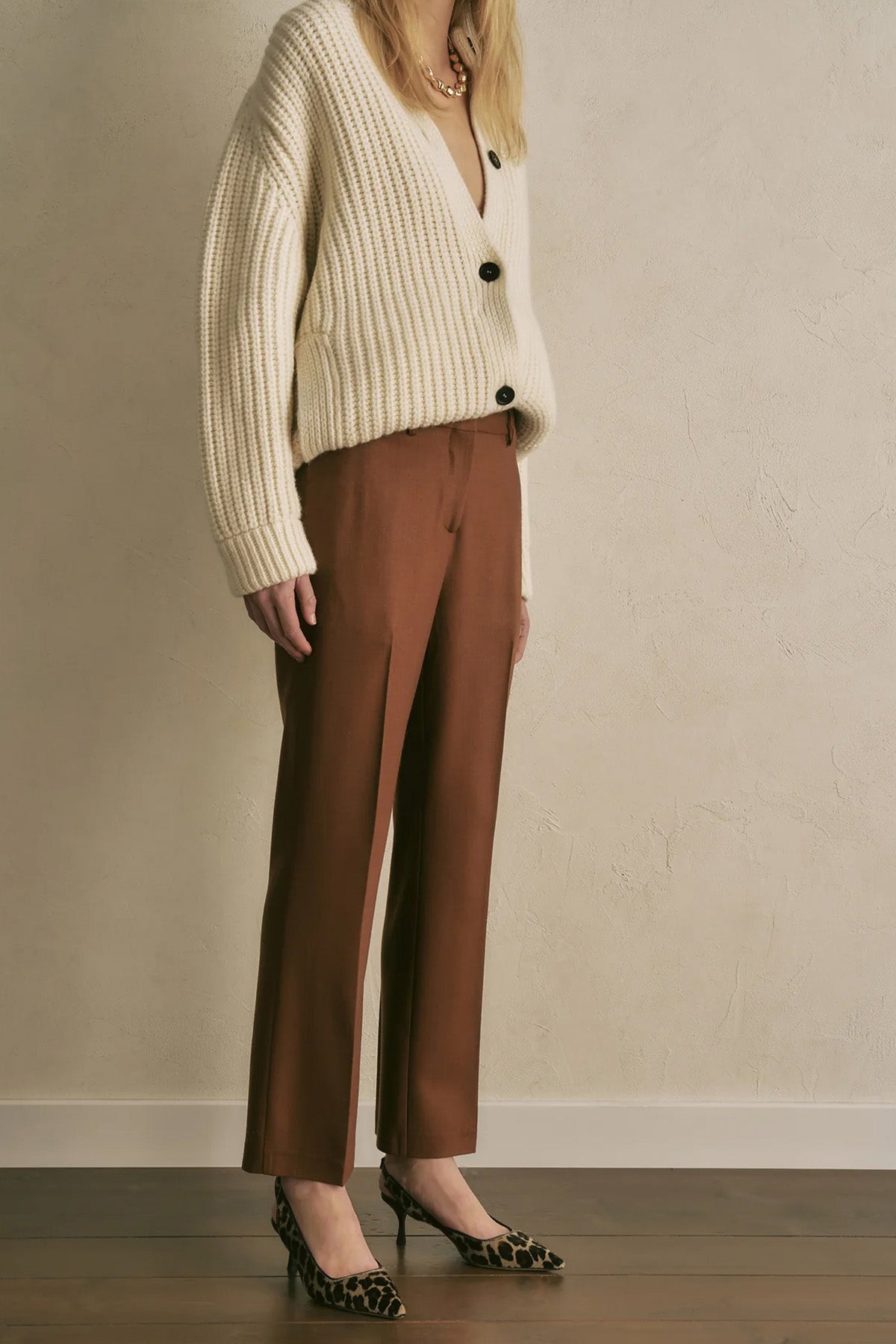 Semicouture Regular Fit Yandan Cepli Yün Pantolon