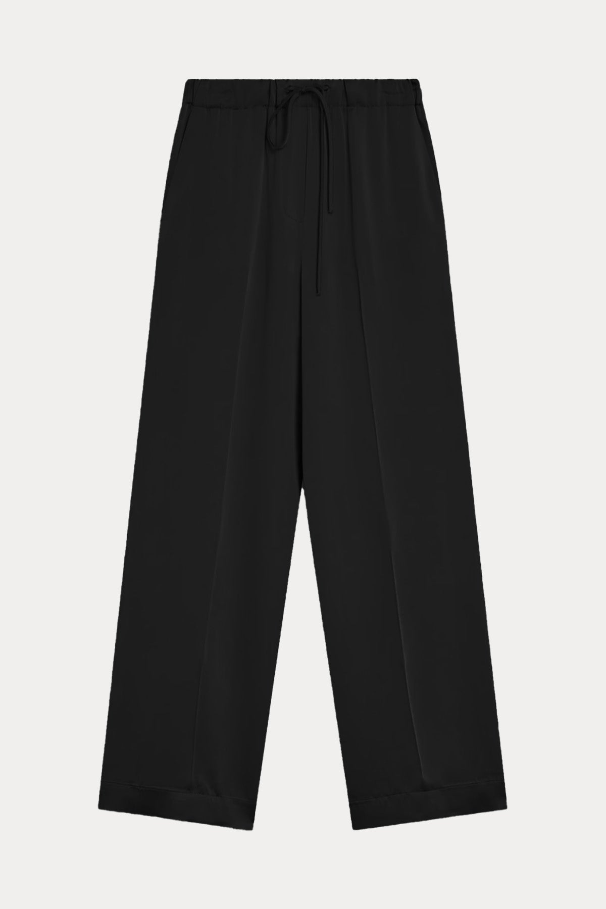 Semicouture Beli Lastikli Saten Dokulu Flanel Pantolon