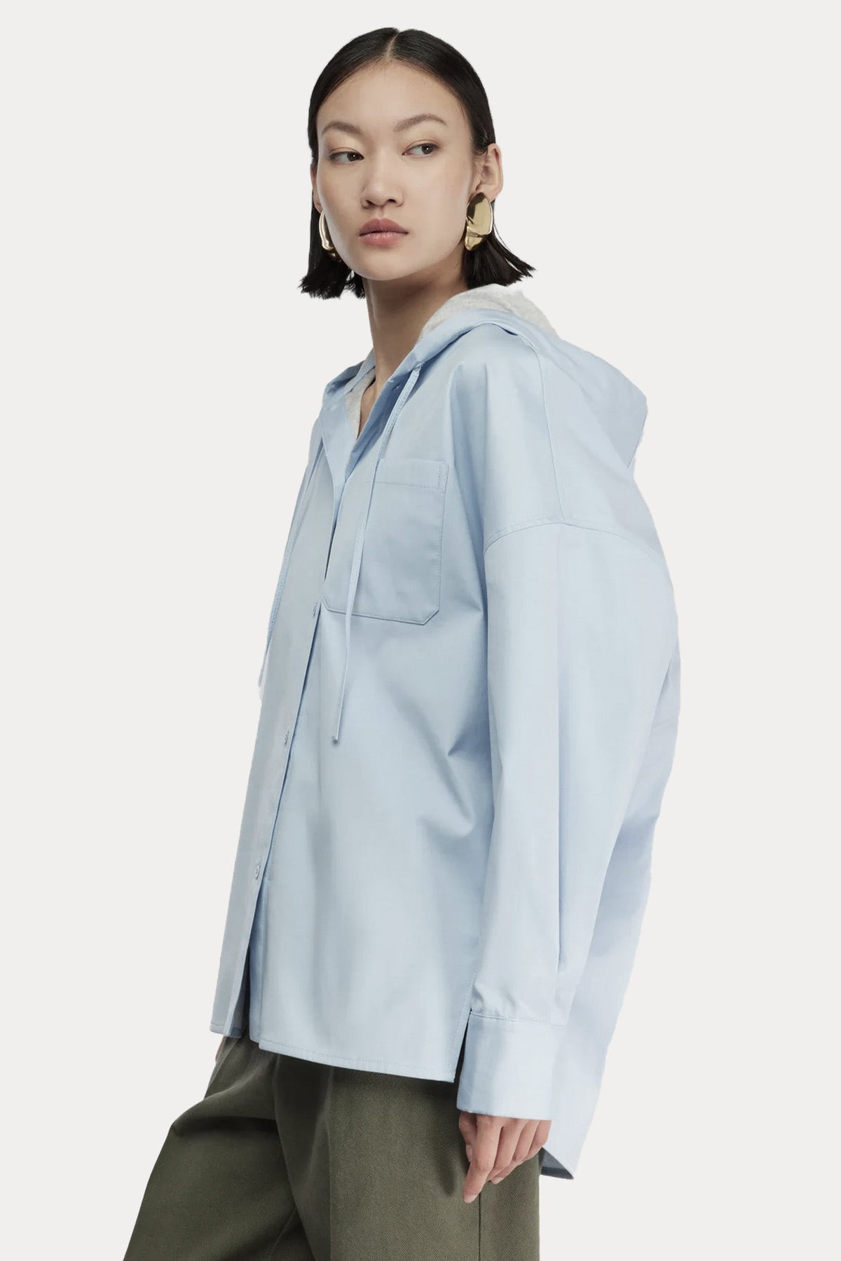 Semicouture Relaxed Fit Kapüşonlu Gömlek Ceket-Gömlek-Libas