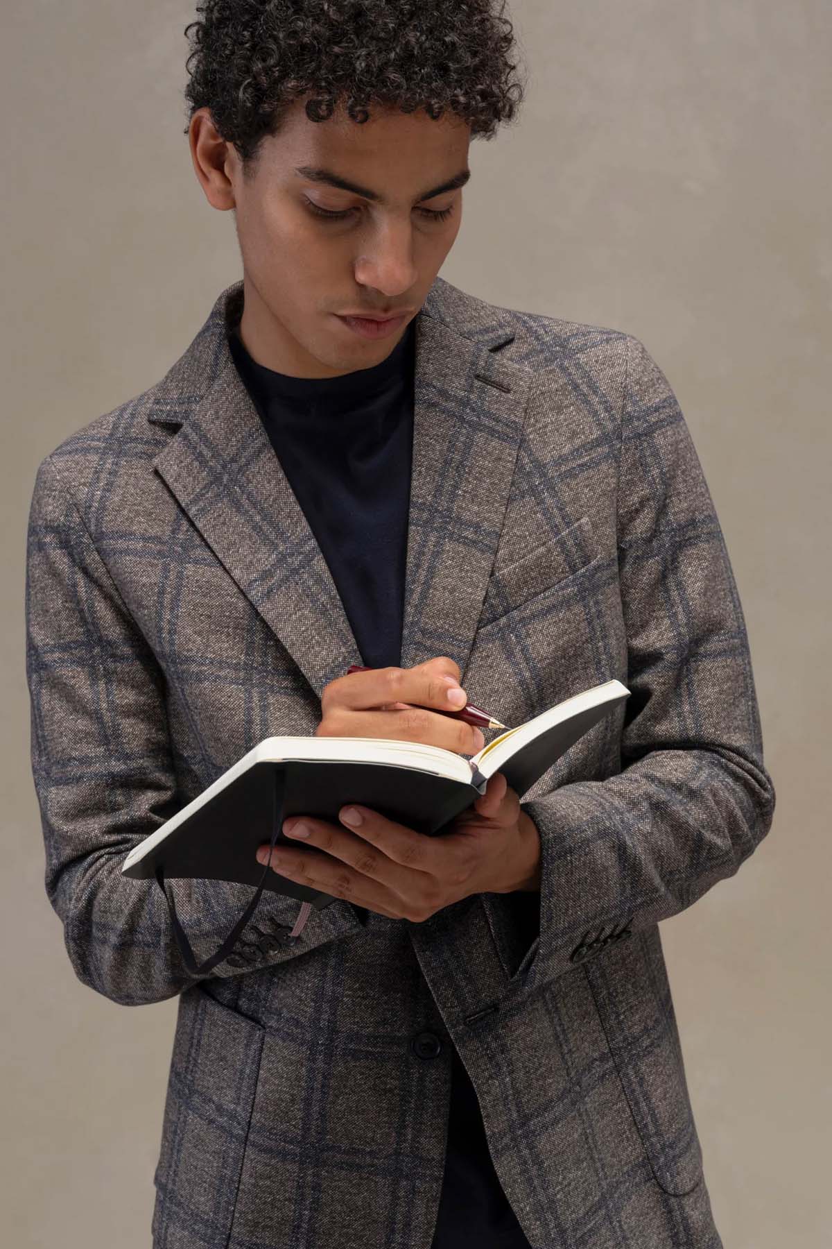 Circolo 1901 Slim Fit Ekose Desenli Blazer Ceket-Ceket-Libas