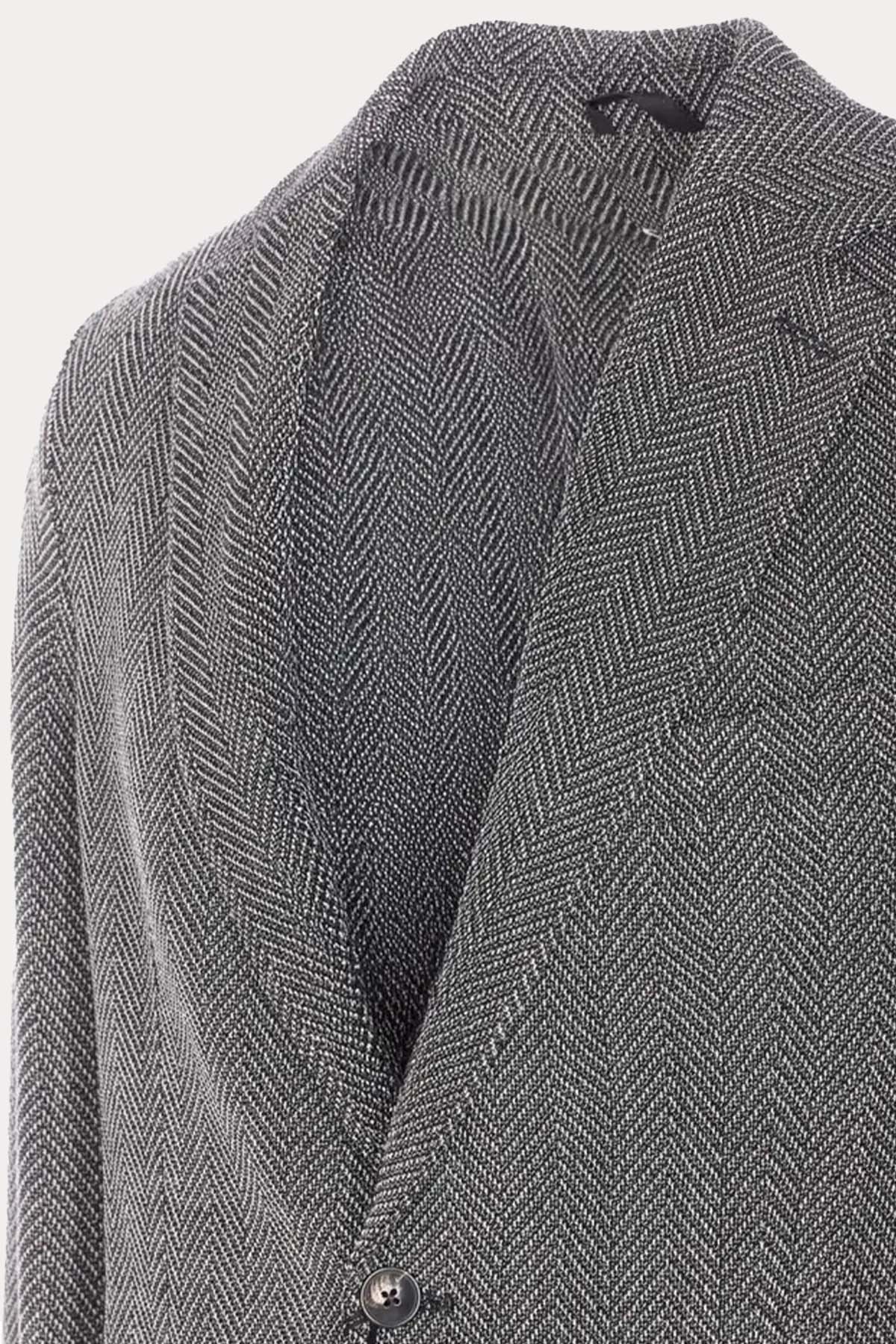 Circolo 1901 Slim Fit Balıksırtı Desenli Yün Blazer Ceket-Ceket-Libas