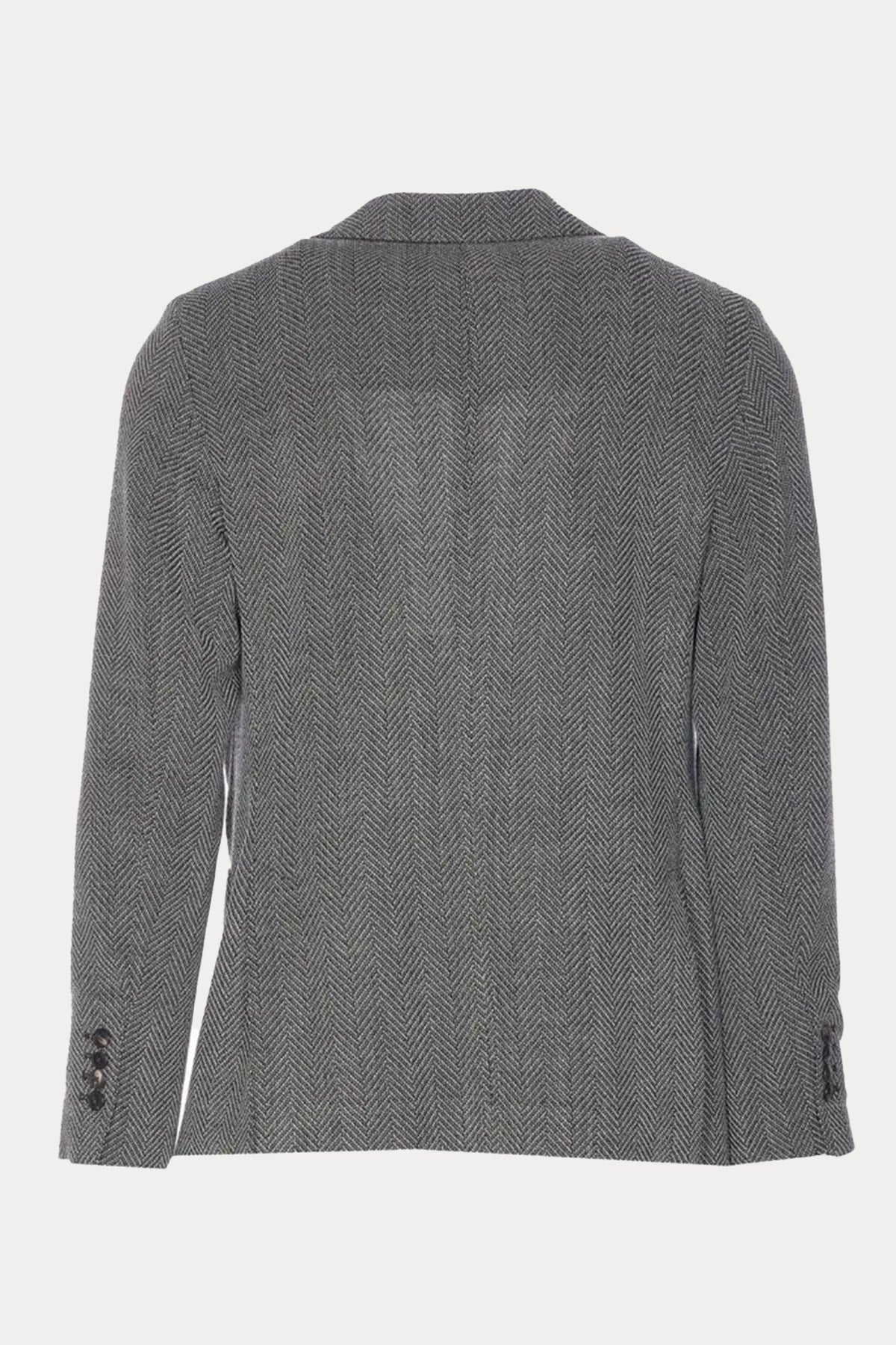 Circolo 1901 Slim Fit Balıksırtı Desenli Yün Blazer Ceket-Ceket-Libas