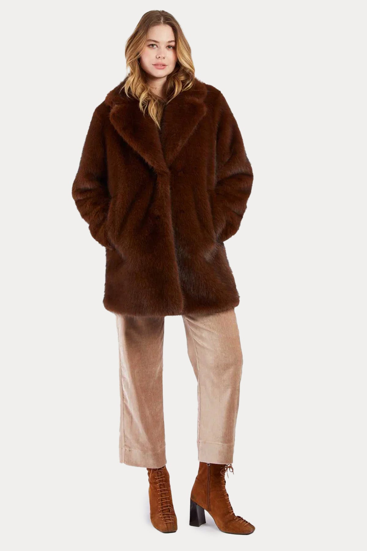 Rene Derhy Relaxed Fit Peluş Kaban