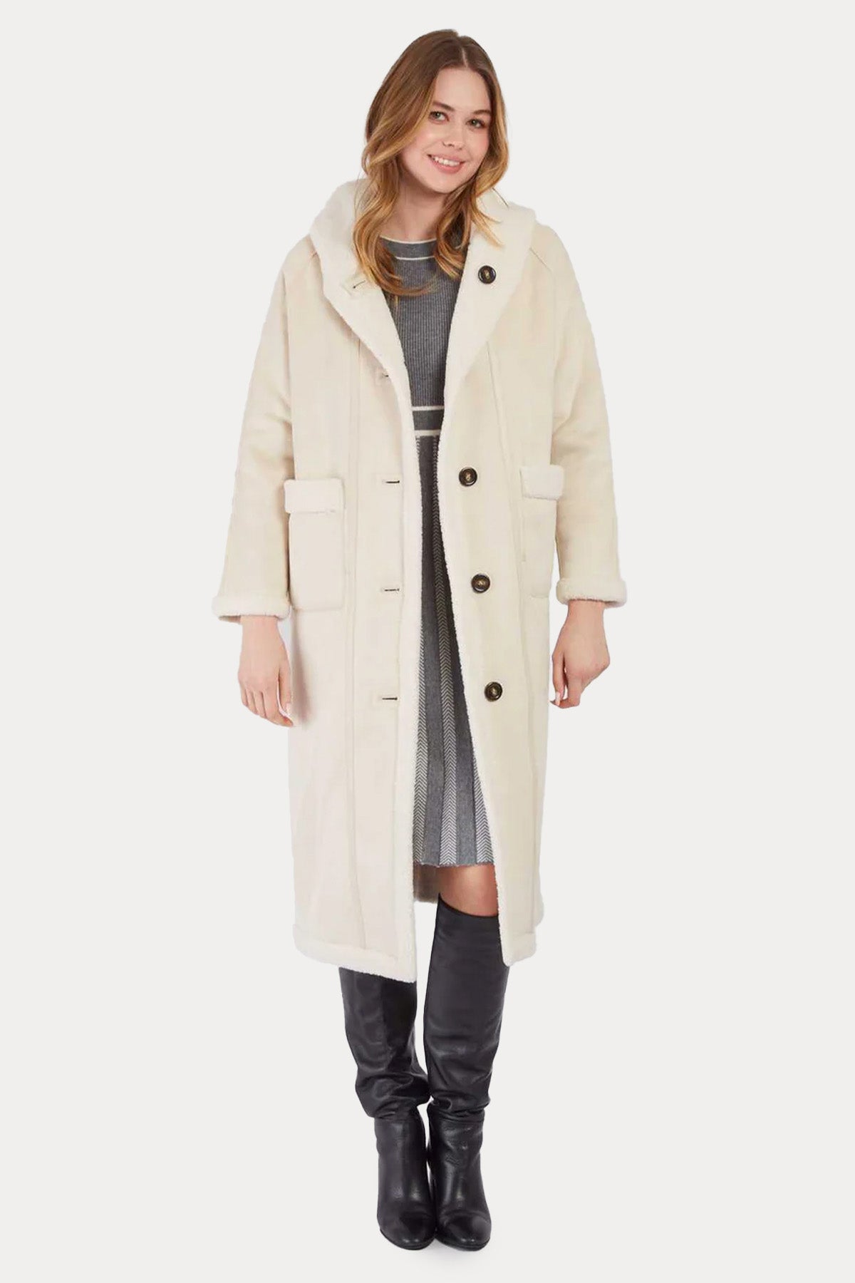 Rene Derhy Çift Taraflı Kapüşonlu Kaban