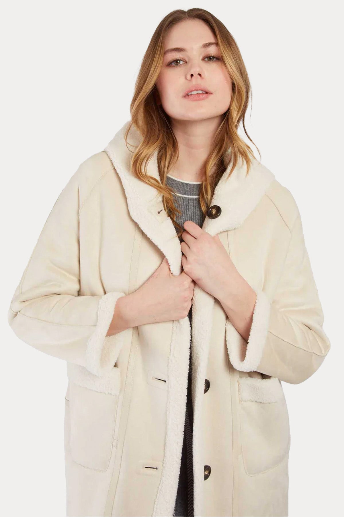 Rene Derhy Çift Taraflı Kapüşonlu Kaban