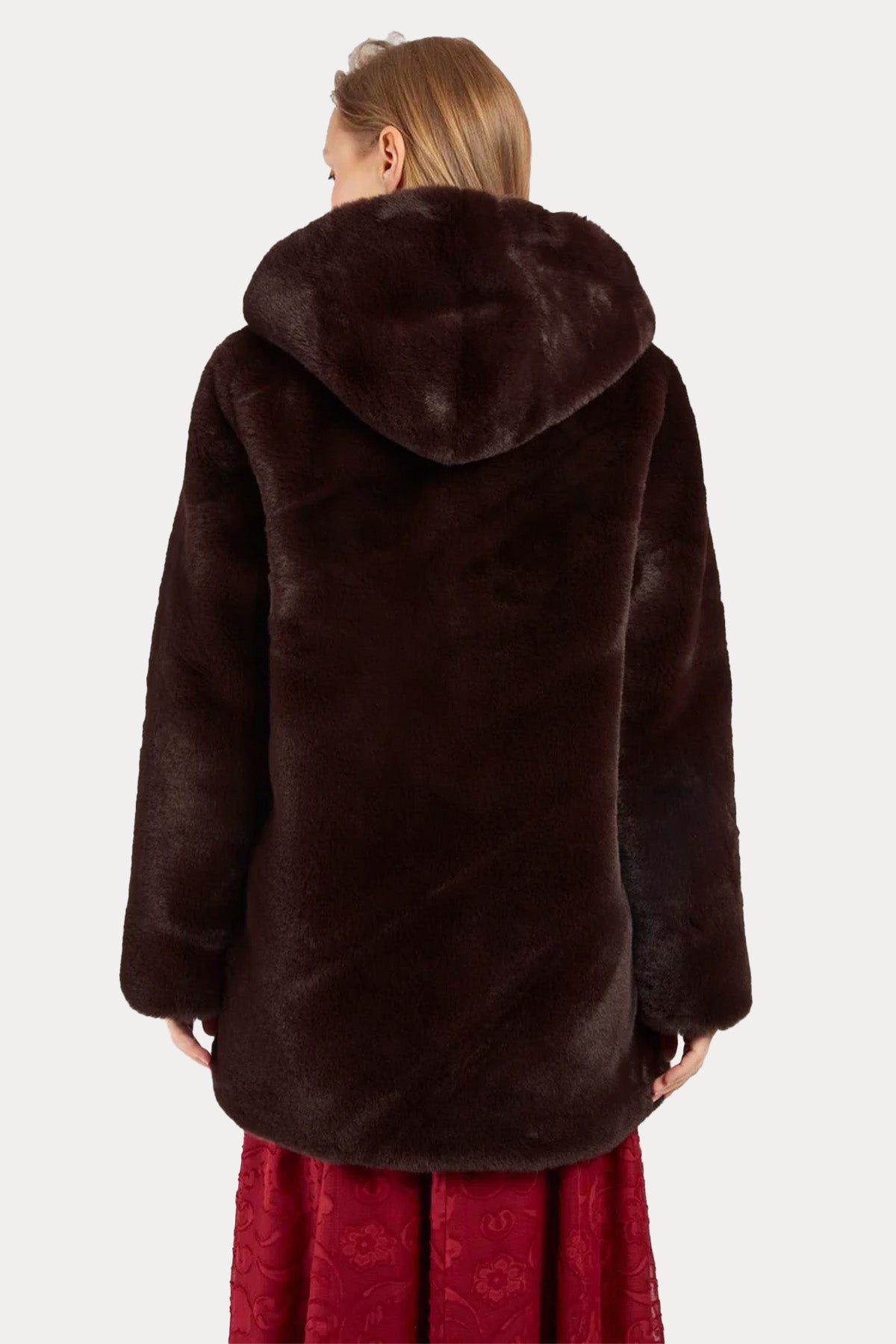 Rene Derhy Relaxed Fit Kapüşonlu Peluş Mont