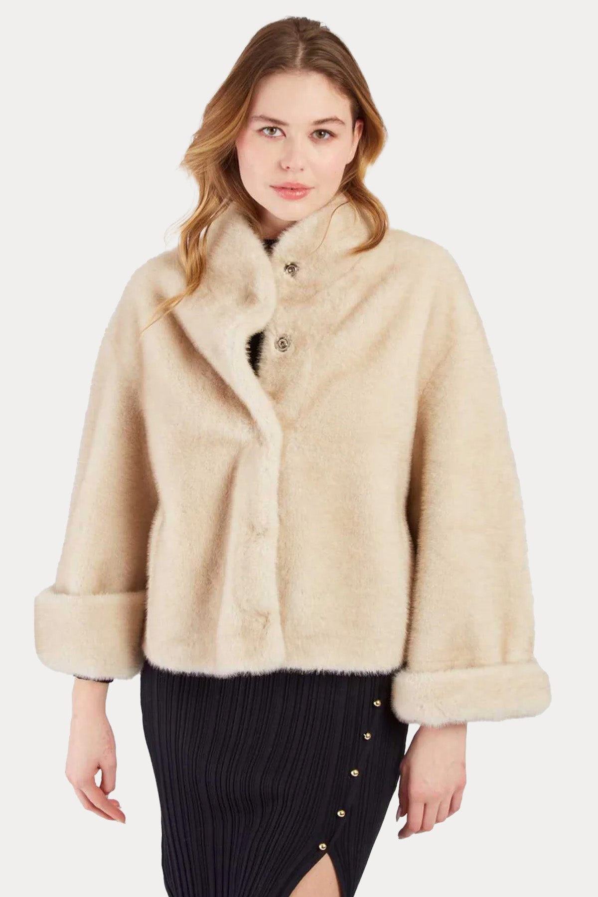 Rene Derhy Comfort Fit Dik Yaka Peluş Ceket