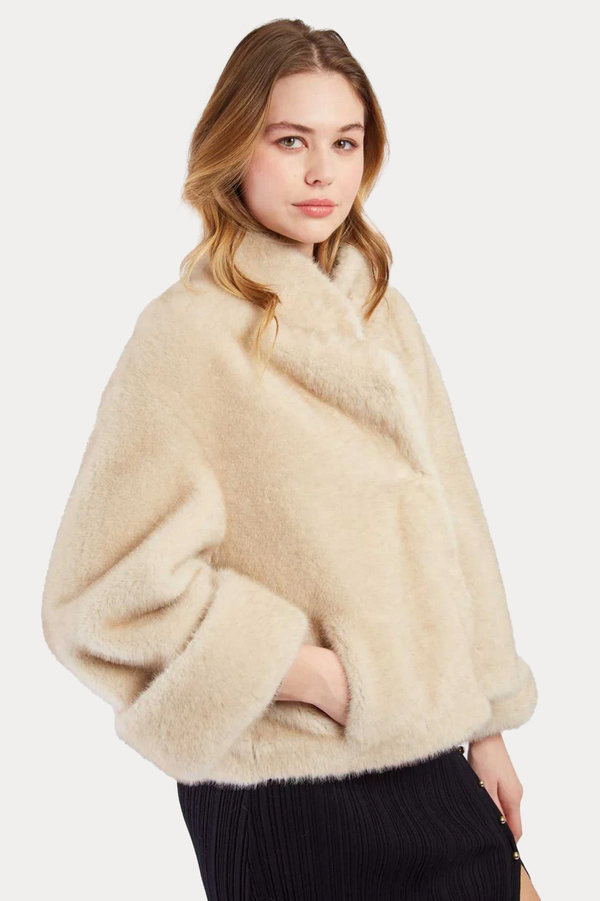 Rene Derhy Comfort Fit Dik Yaka Peluş Ceket