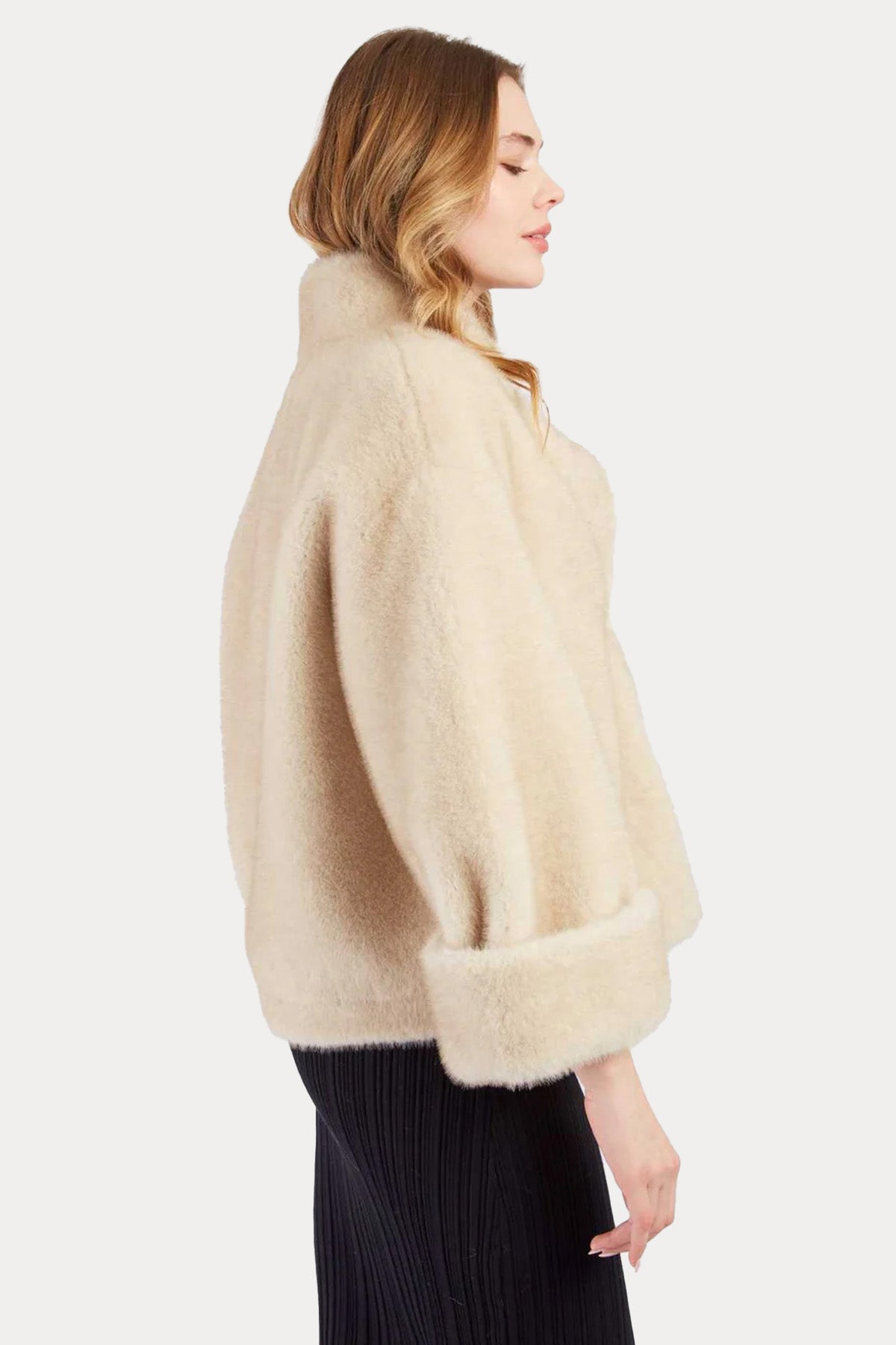 Rene Derhy Comfort Fit Dik Yaka Peluş Ceket