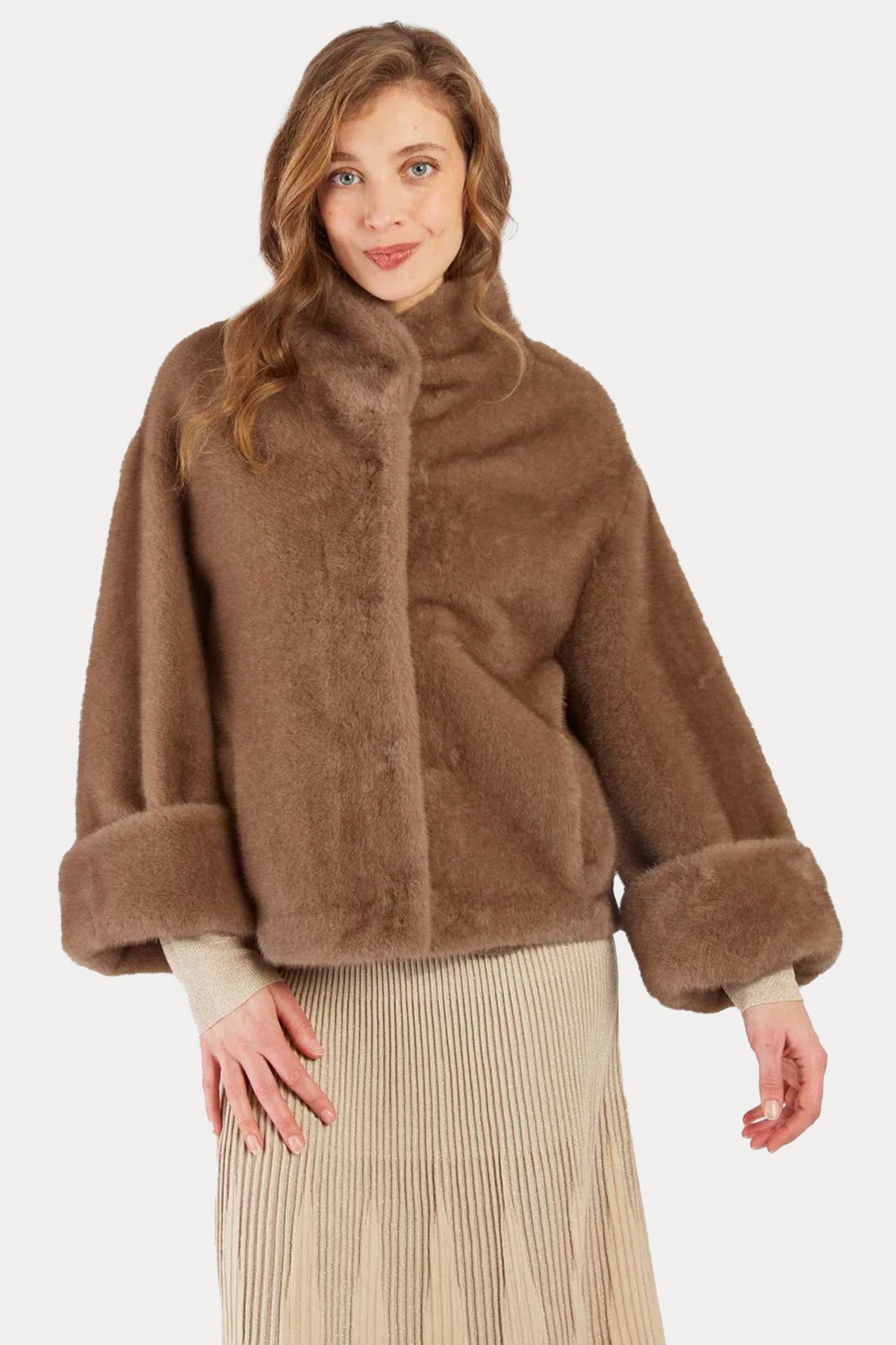 Rene Derhy Comfort Fit Dik Yaka Peluş Ceket