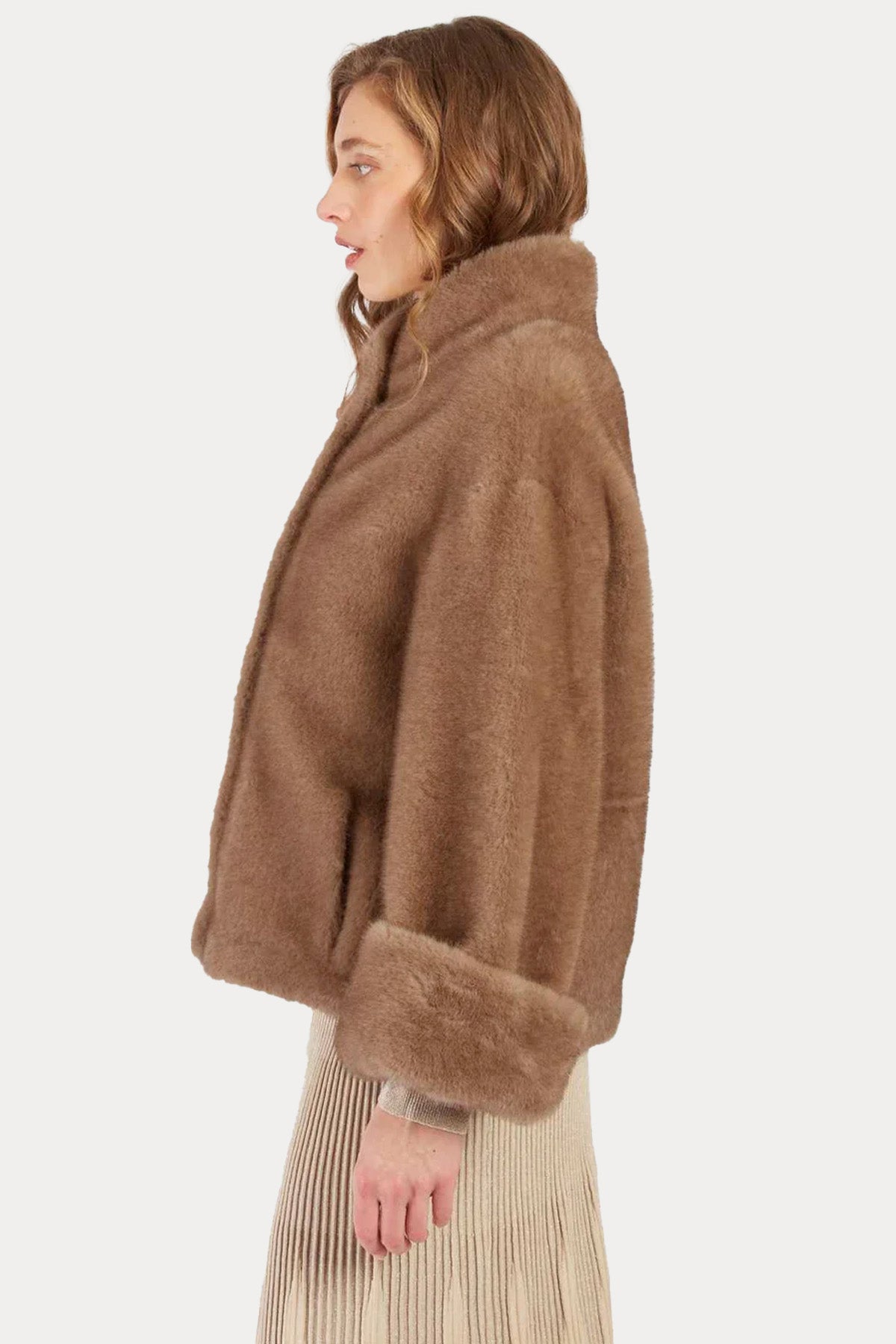 Rene Derhy Comfort Fit Dik Yaka Peluş Ceket