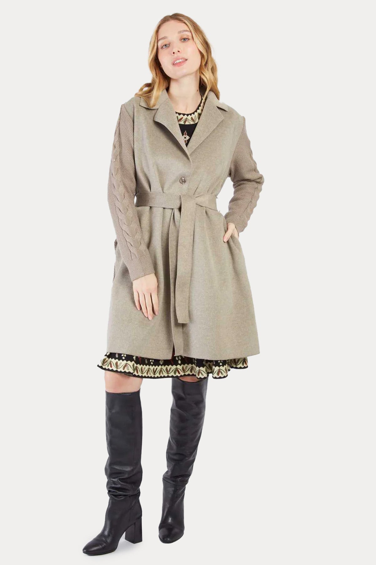 Rene Derhy Regular Fit Kemerli İnce Kaban