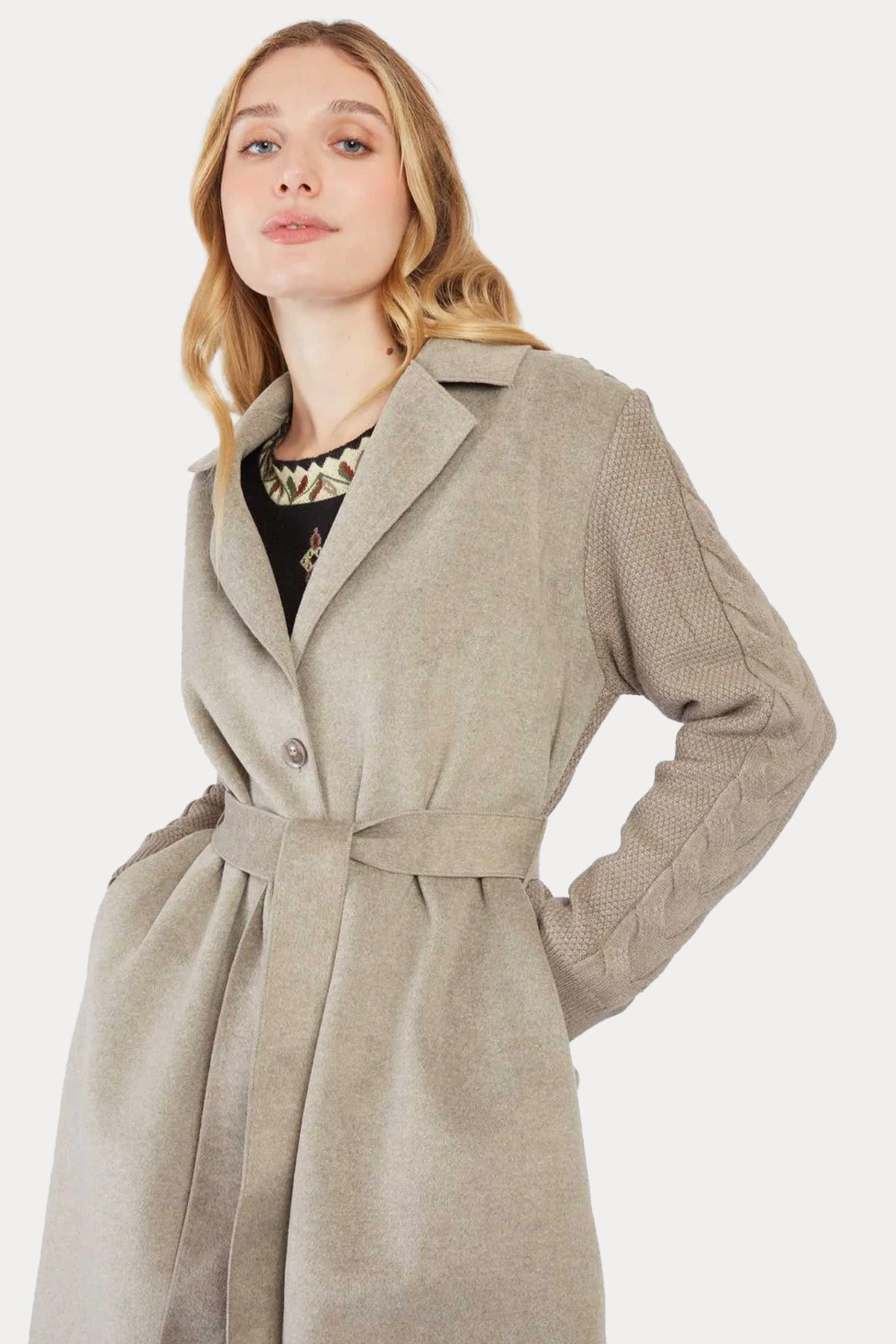 Rene Derhy Regular Fit Kemerli İnce Kaban