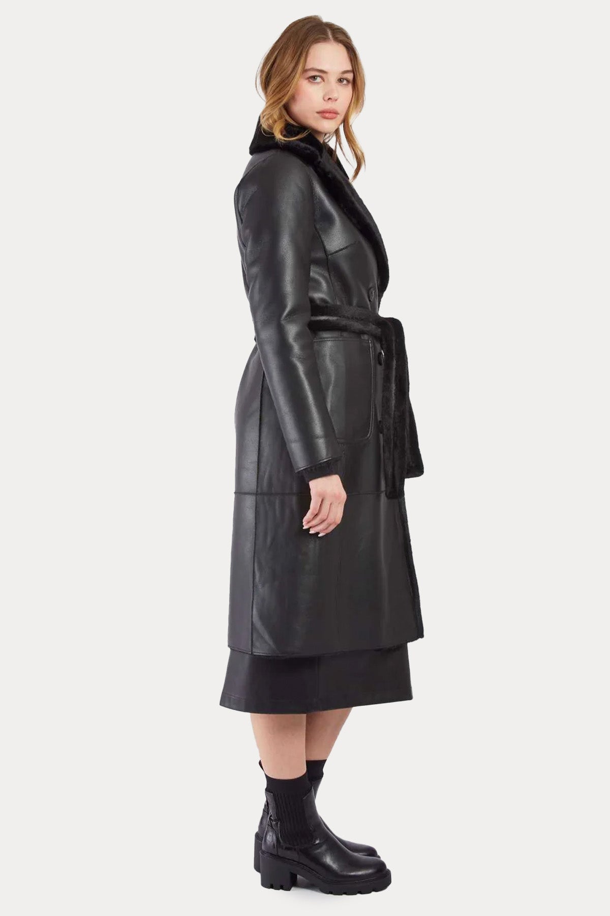 Rene Derhy Çift Taraflı Kruvaze Kemerli Kaban