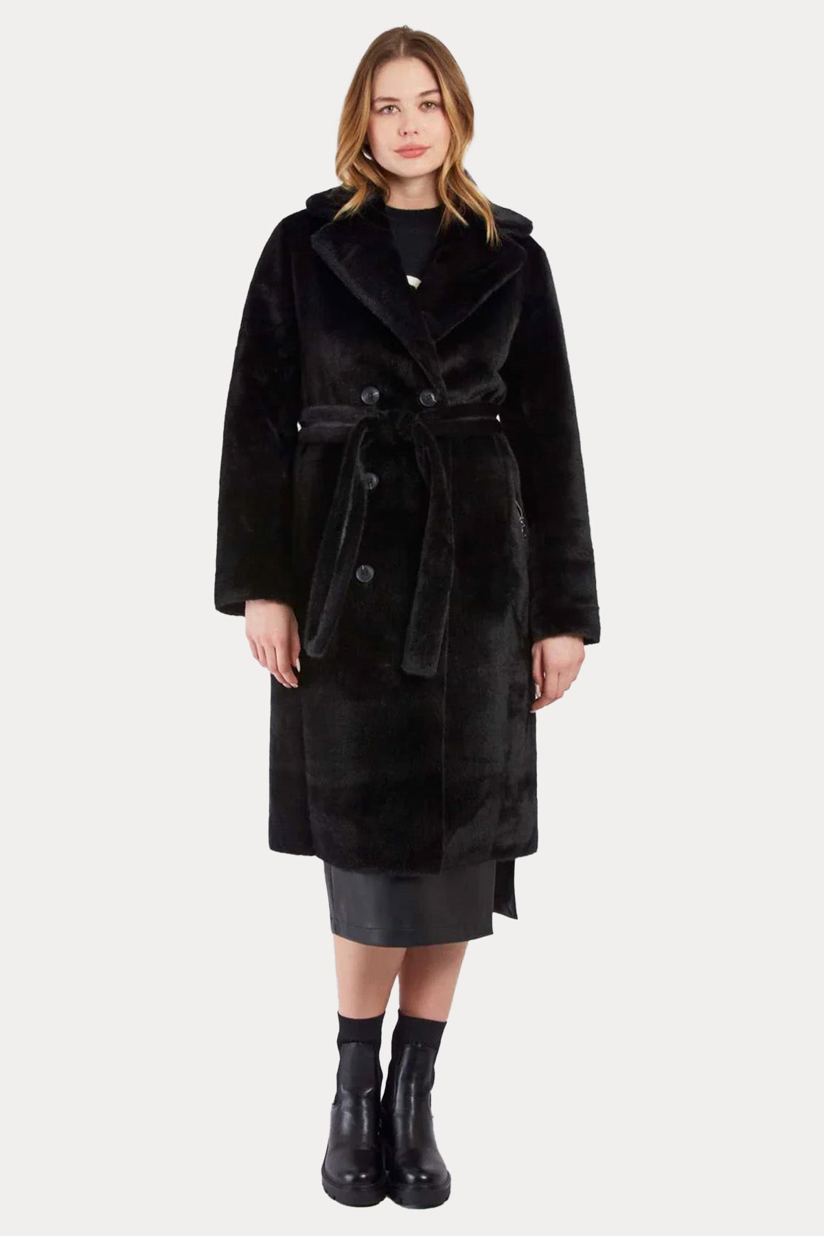 Rene Derhy Çift Taraflı Kruvaze Kemerli Kaban