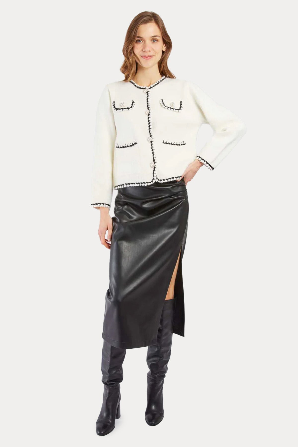 Rene Derhy Regular Fit Cep Detaylı Örgü Ceket