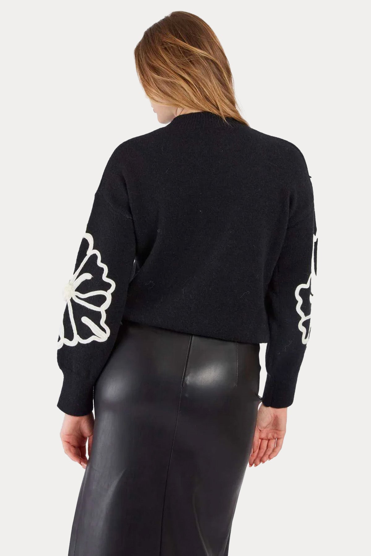 Rene Derhy Comfort Fit Çiçek Desenli Örgü Triko