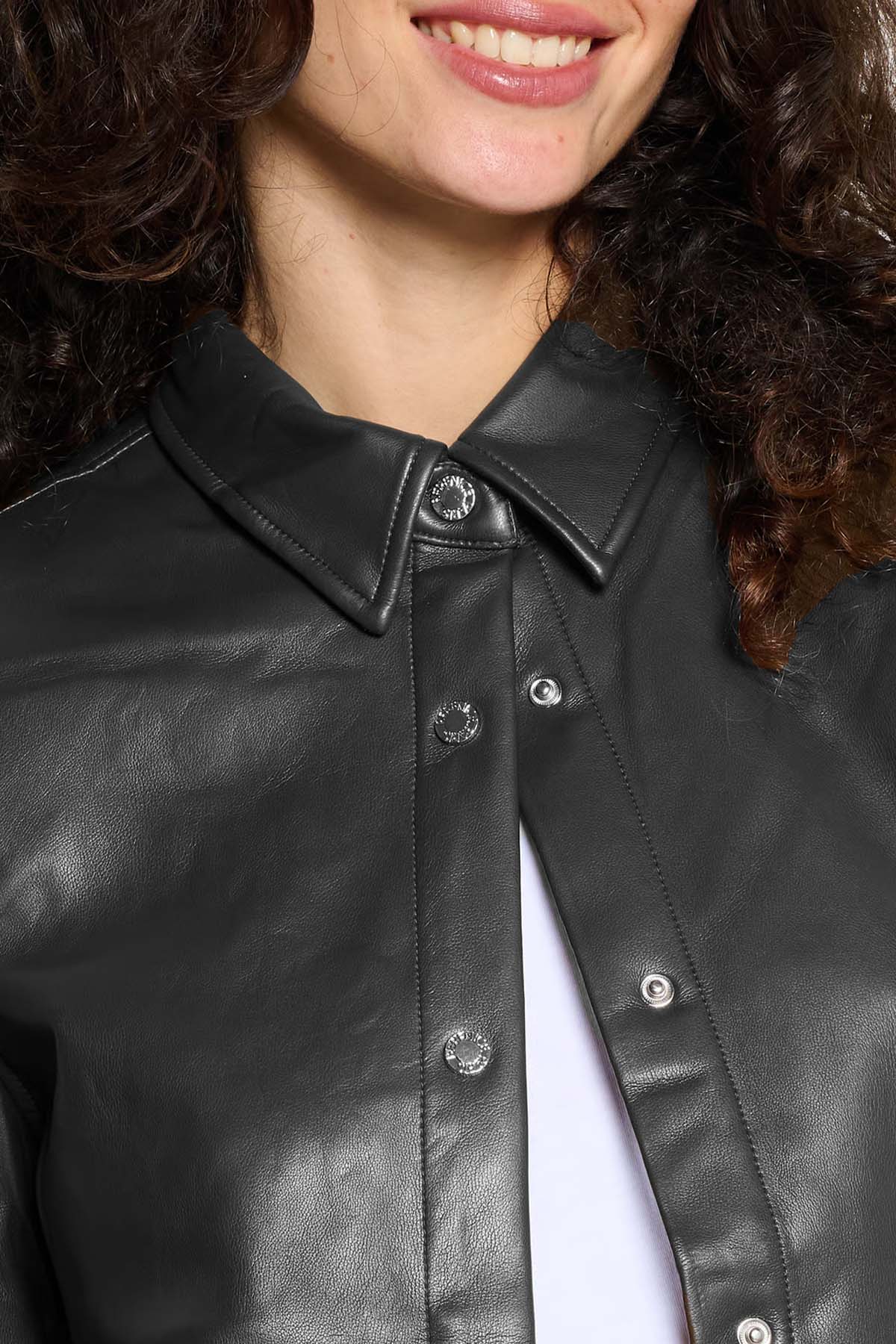 Berenice Celian Regular Fit Deri Gömlek