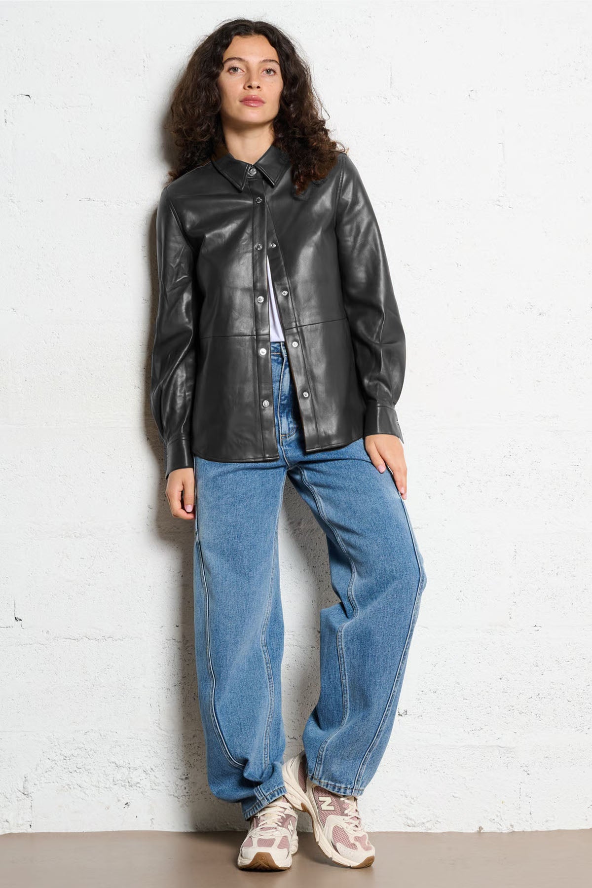 Berenice Celian Regular Fit Deri Gömlek