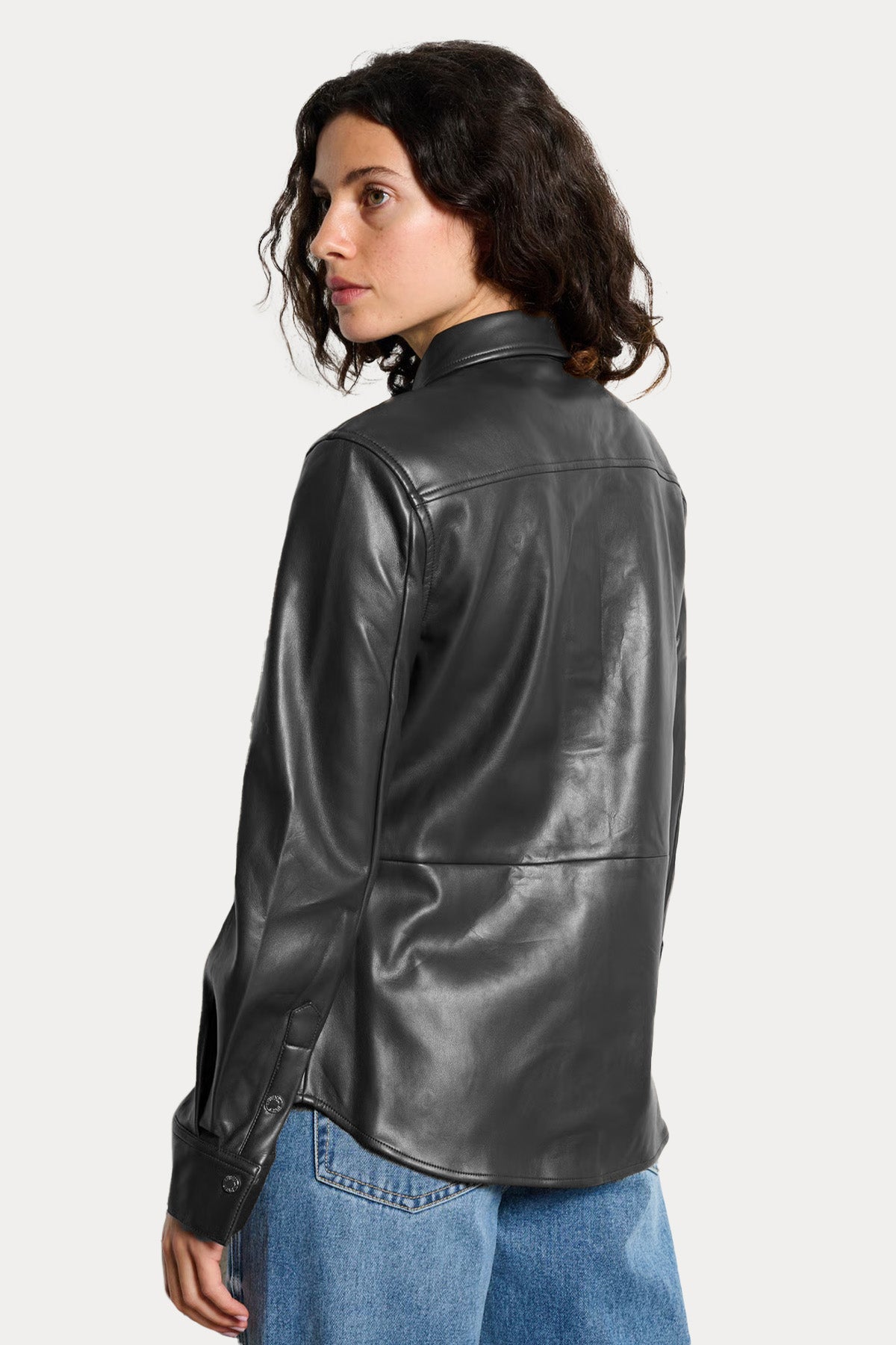 Berenice Celian Regular Fit Deri Gömlek