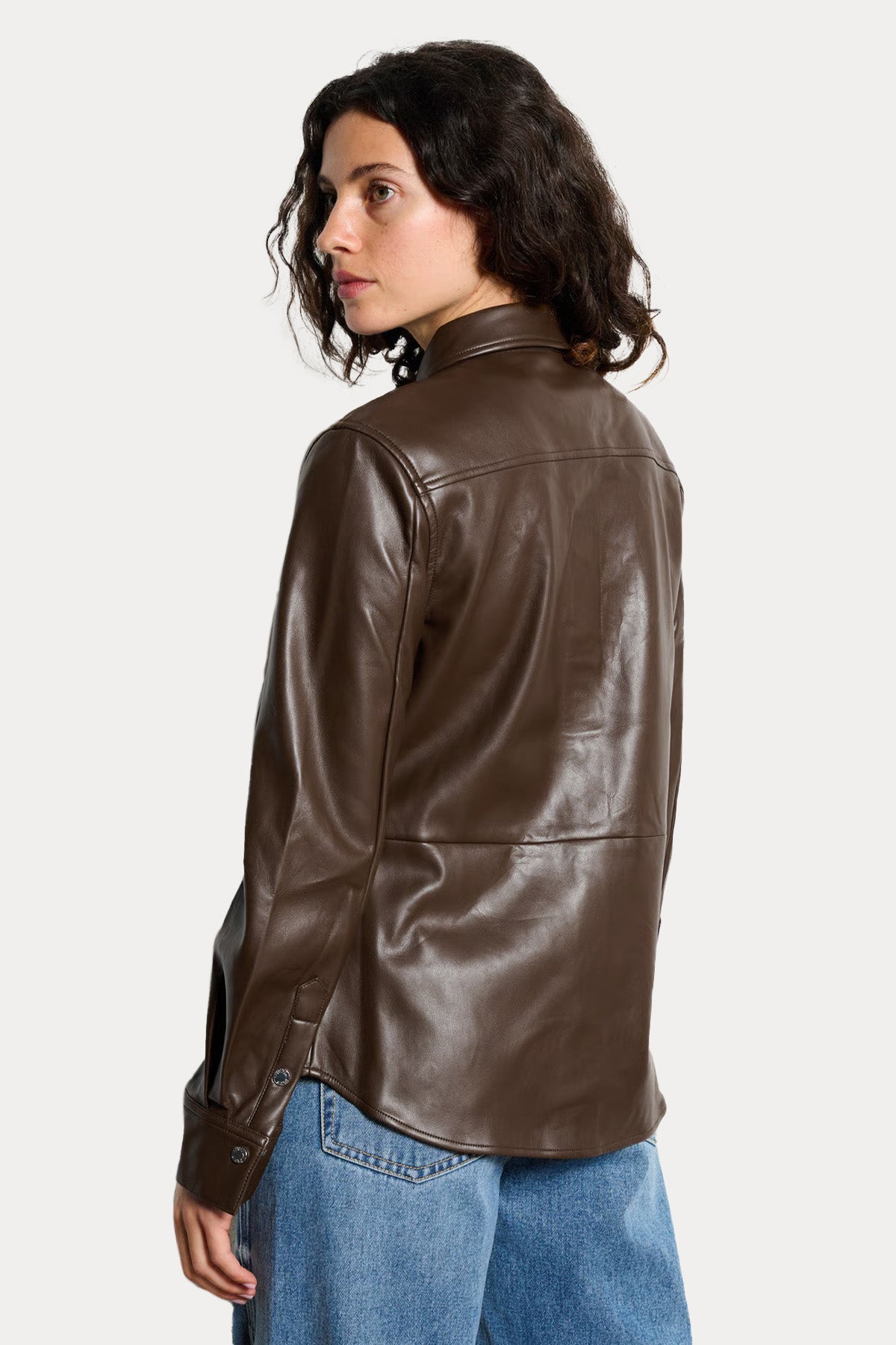 Berenice Celian Regular Fit Deri Gömlek