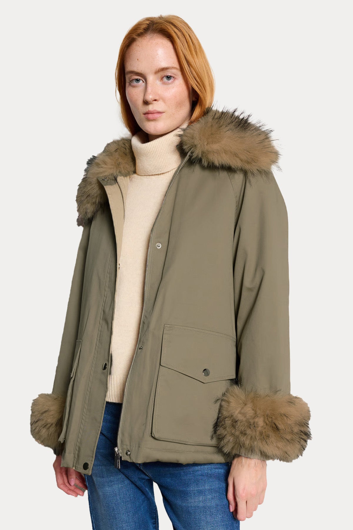 Berenice Gvita Comfort Fit Kürklü İçi Peluş Kaban