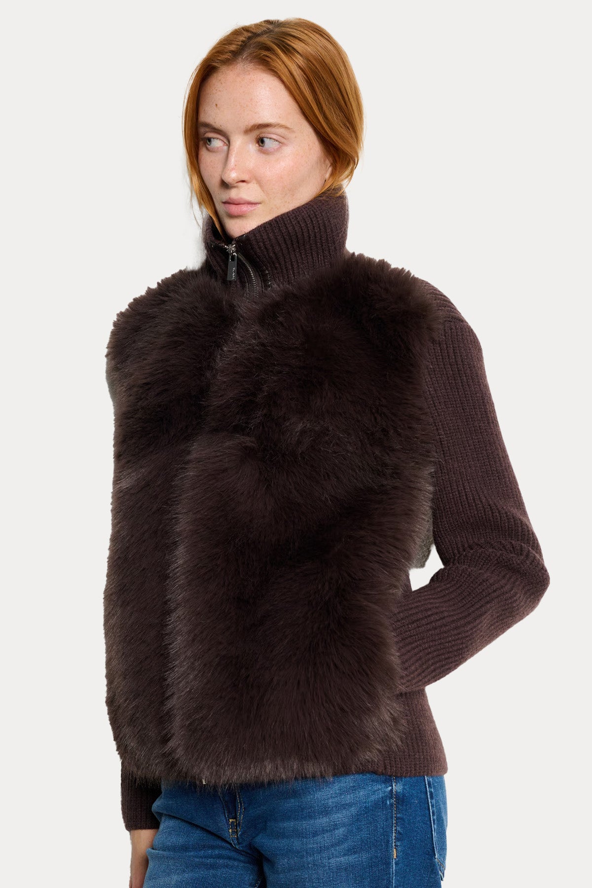 Berenice Voopy Dik Yaka Örgü Peluş Ceket