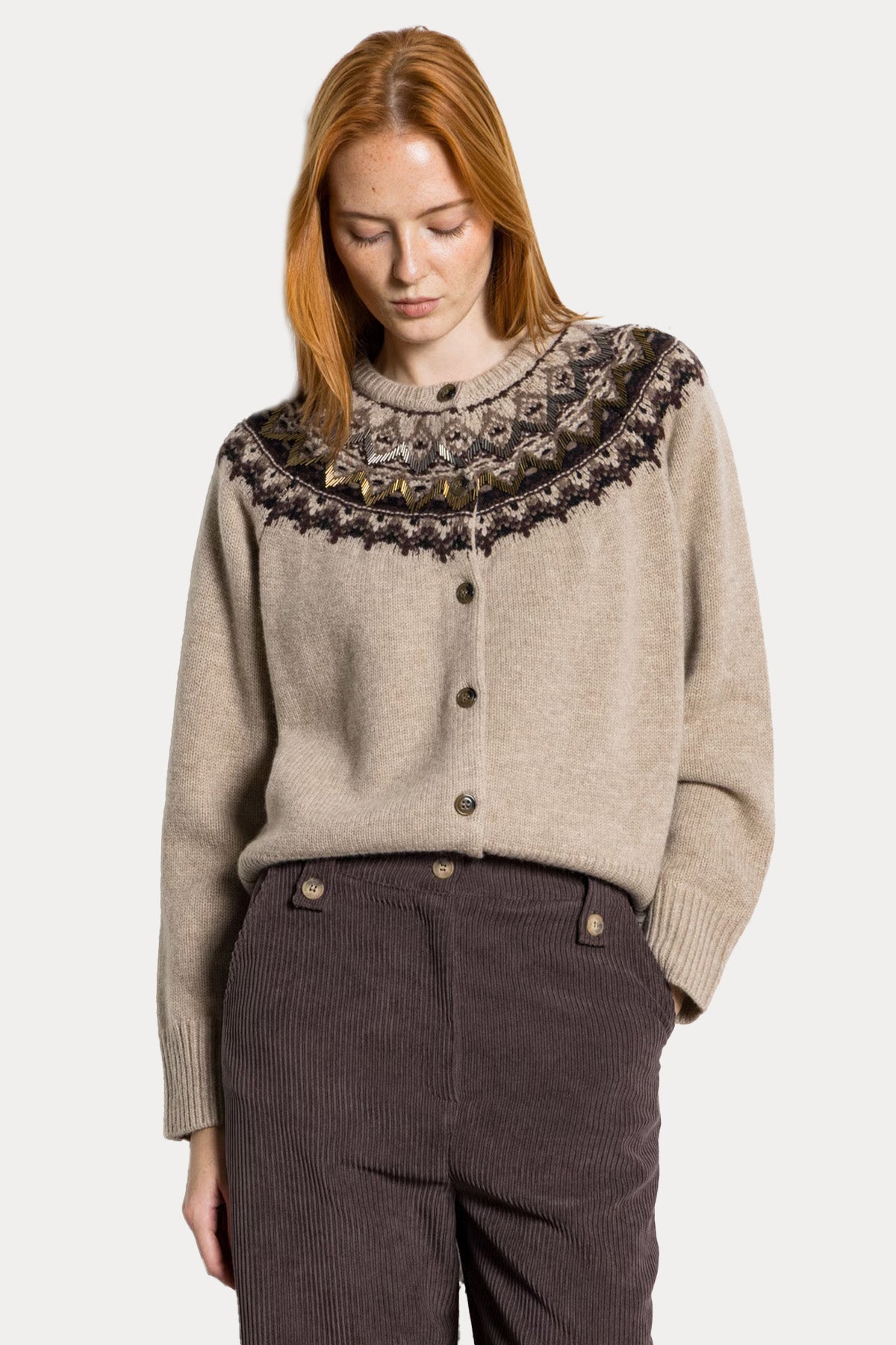 Berenice Mambowavy Comfort Fit Örgü Yün Triko Ceket