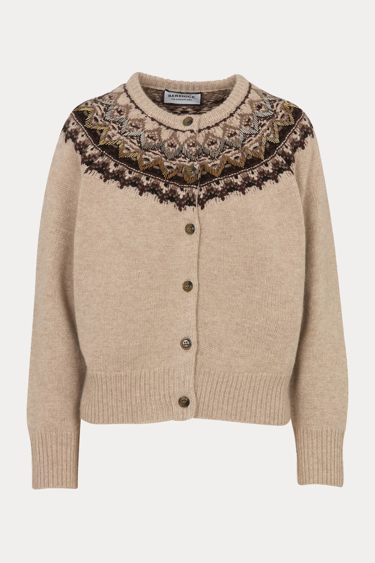 Berenice Mambowavy Comfort Fit Örgü Yün Triko Ceket