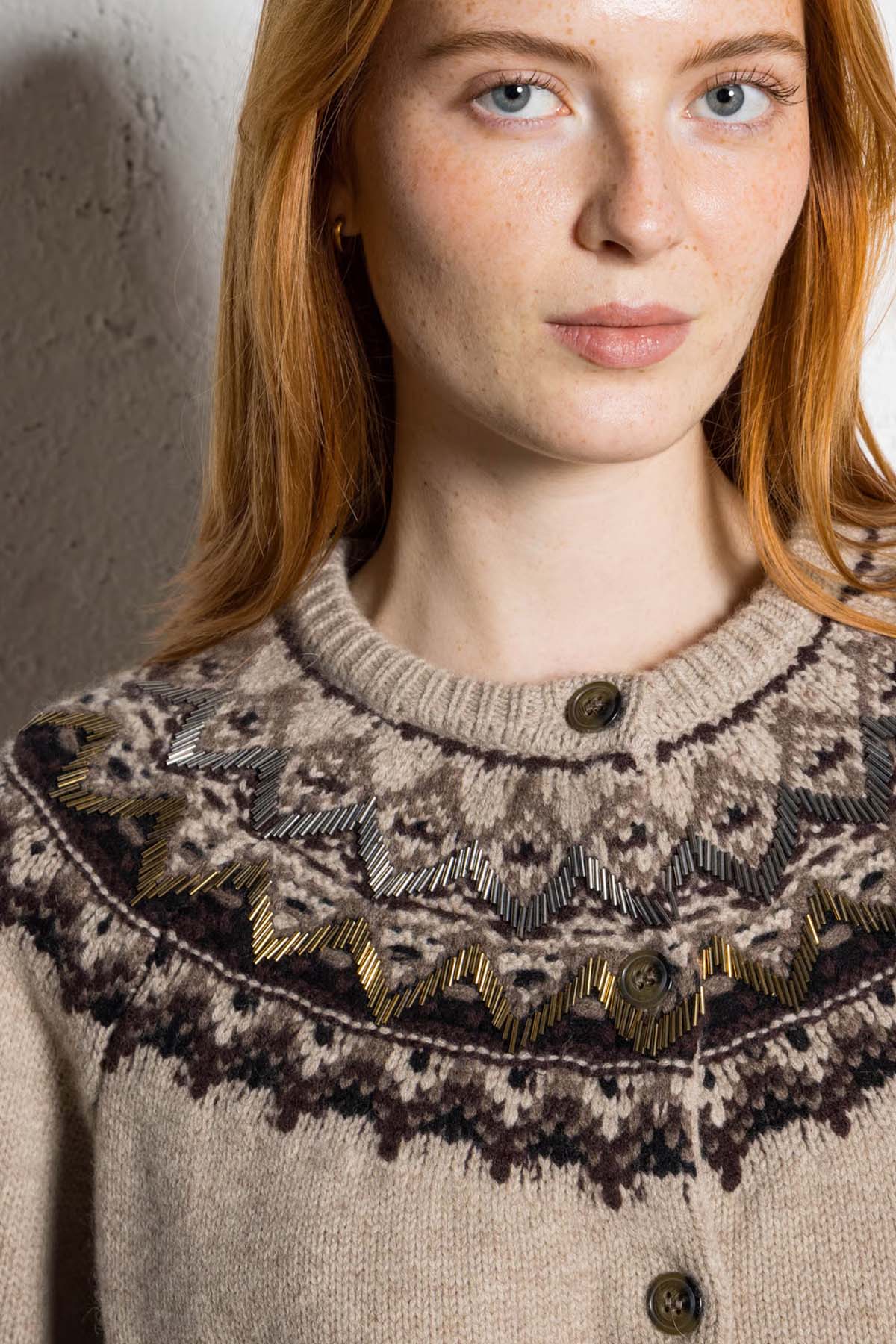 Berenice Mambowavy Comfort Fit Örgü Yün Triko Ceket