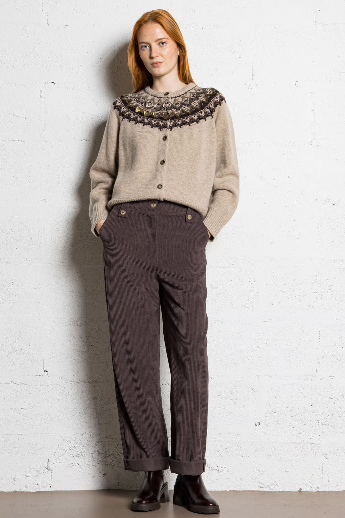 Berenice Mambowavy Comfort Fit Örgü Yün Triko Ceket