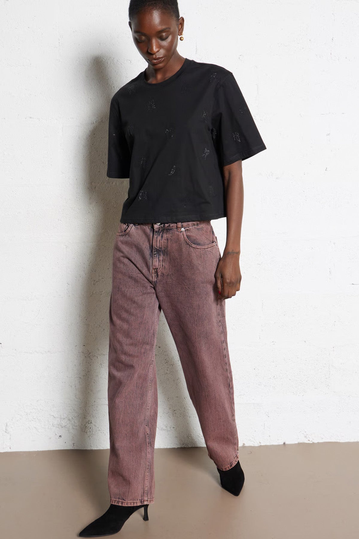 Berenice Wingsall Comfort Fit Kanat Desenli T-shirt